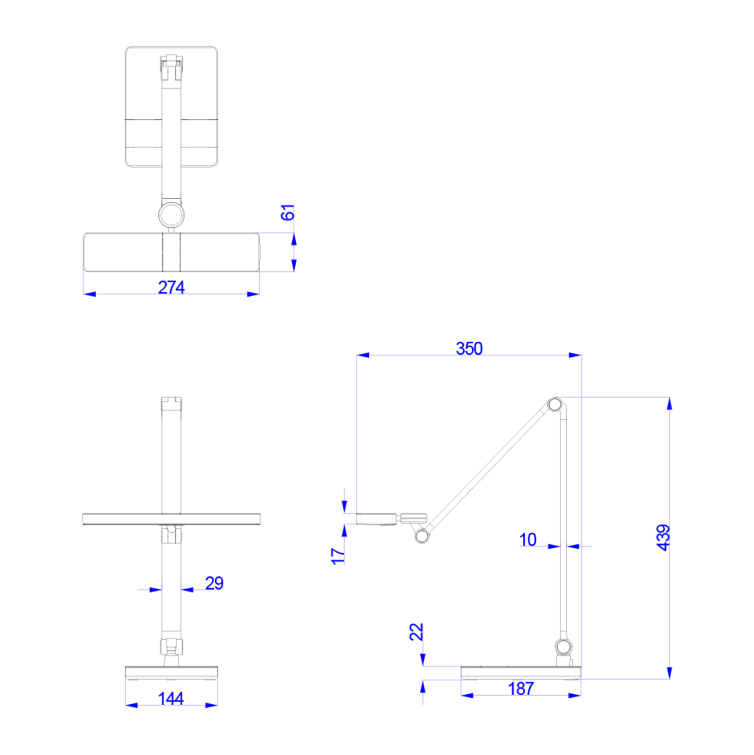 ΦΩΤΙΣΤΙΚΟ ΓΡΑΦΕΙΟΥ LED BLAIN PRO HM4461.08 ΑΣΗΜΙ ΜΑΤ ABS 35x43,9Υεκ. 2