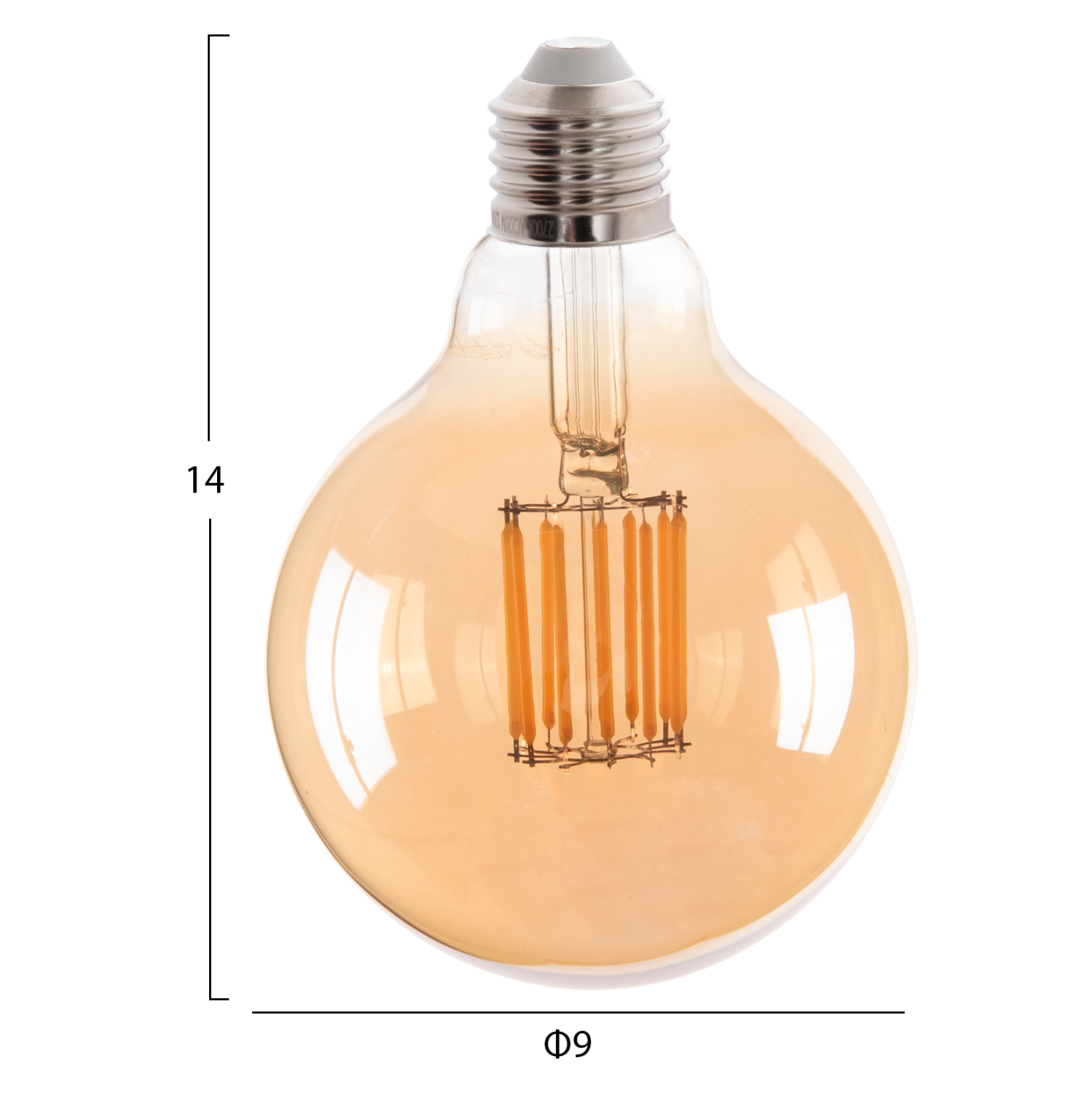 ΛΑΜΠΤΗΡΑΣ GLOBO LED FILAMENT 12W E27 3000K ΧΡΥΣΟ HM4049.02 2