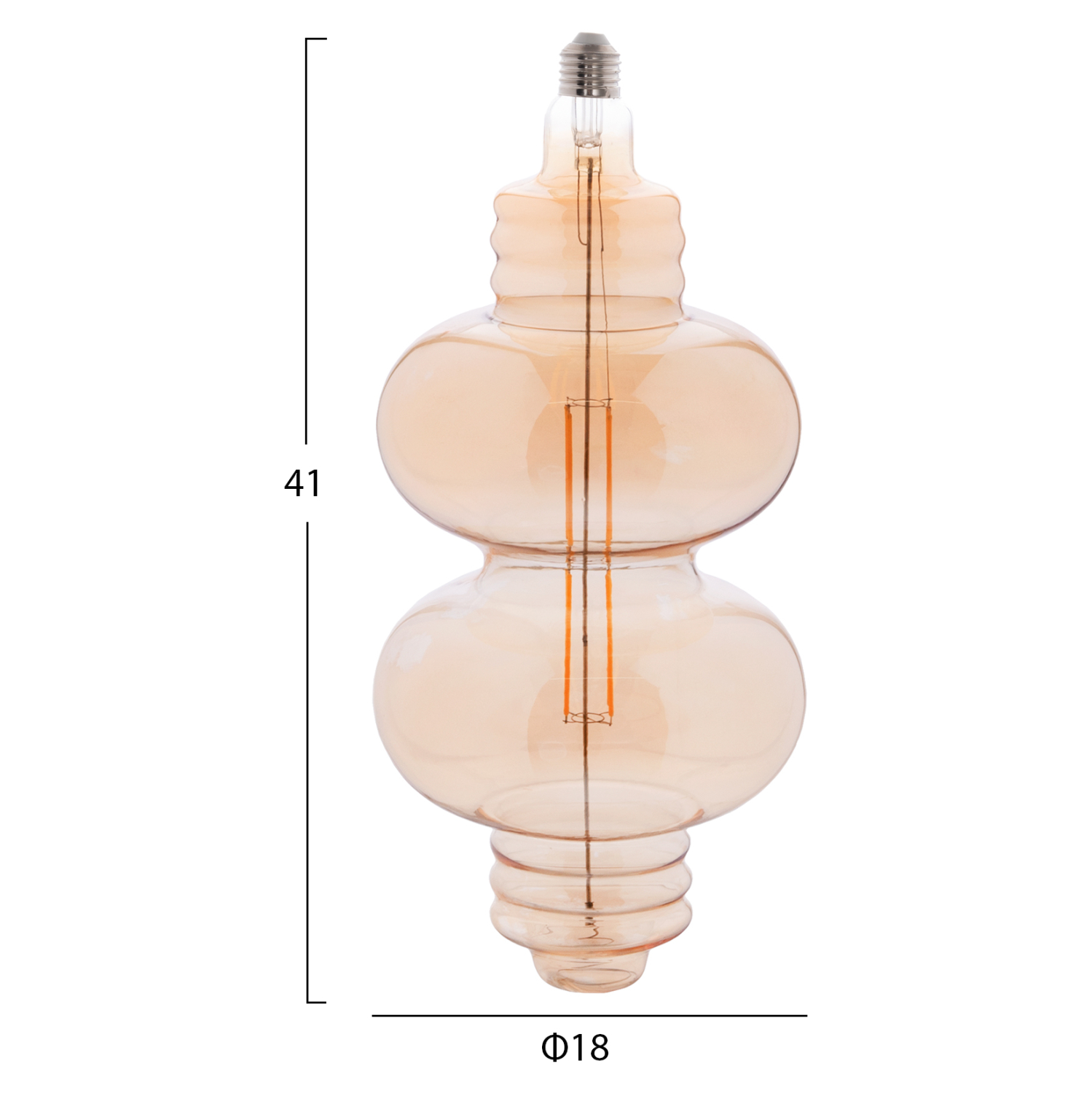 ΛΑΜΠΤΗΡΑΣ LED FILAMENT 8W E27 3000K GOLD COLOR DIMMABLE HM4053.02 2