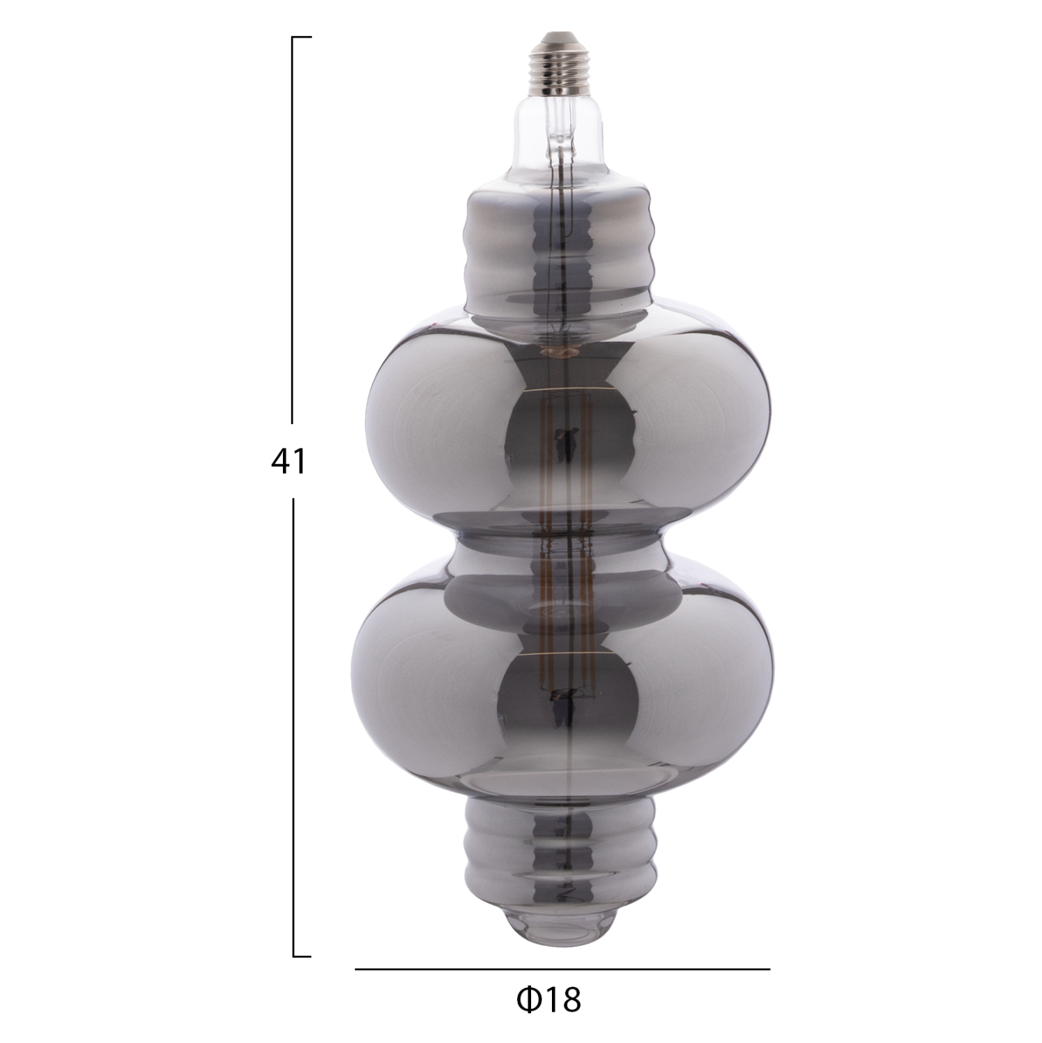 ΛΑΜΠΤΗΡΑΣ LED FILAMENT 8W E27 3000K SMOKE COLOR DIMMABLE  HM4053.03 2