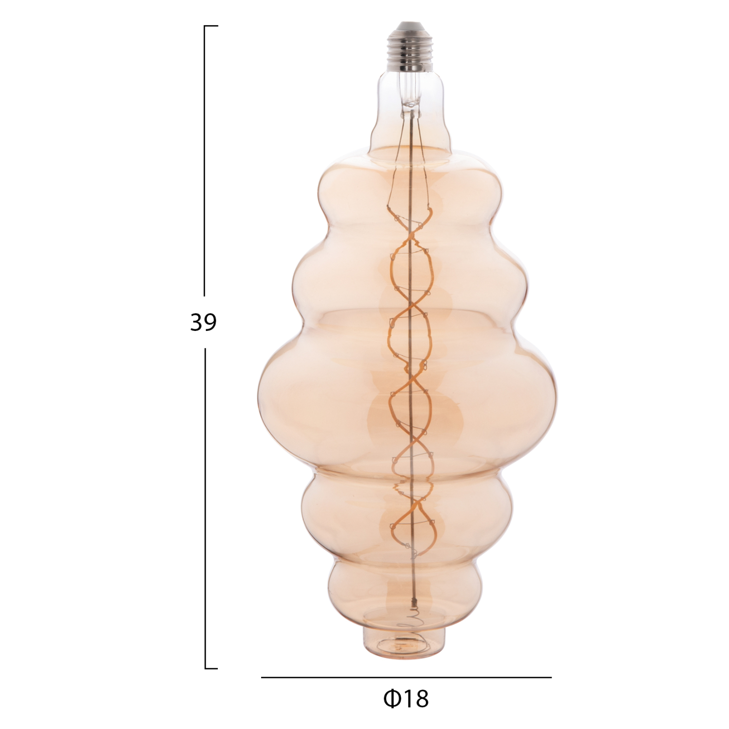 ΛΑΜΠΤΗΡΑΣ LED FILAMENT 8W E27 3000K GOLD COLOR DIMMABLE  HM4056.02 2