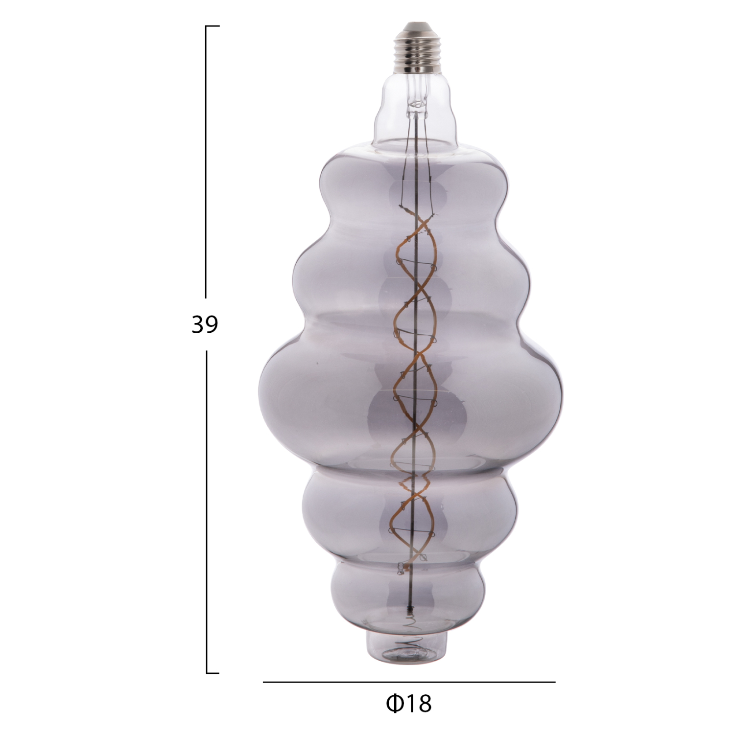 ΛΑΜΠΤΗΡΑΣ LED FILAMENT 8W E27 3000K SMOKE COLOR DIMMABLE HM4056.03 2