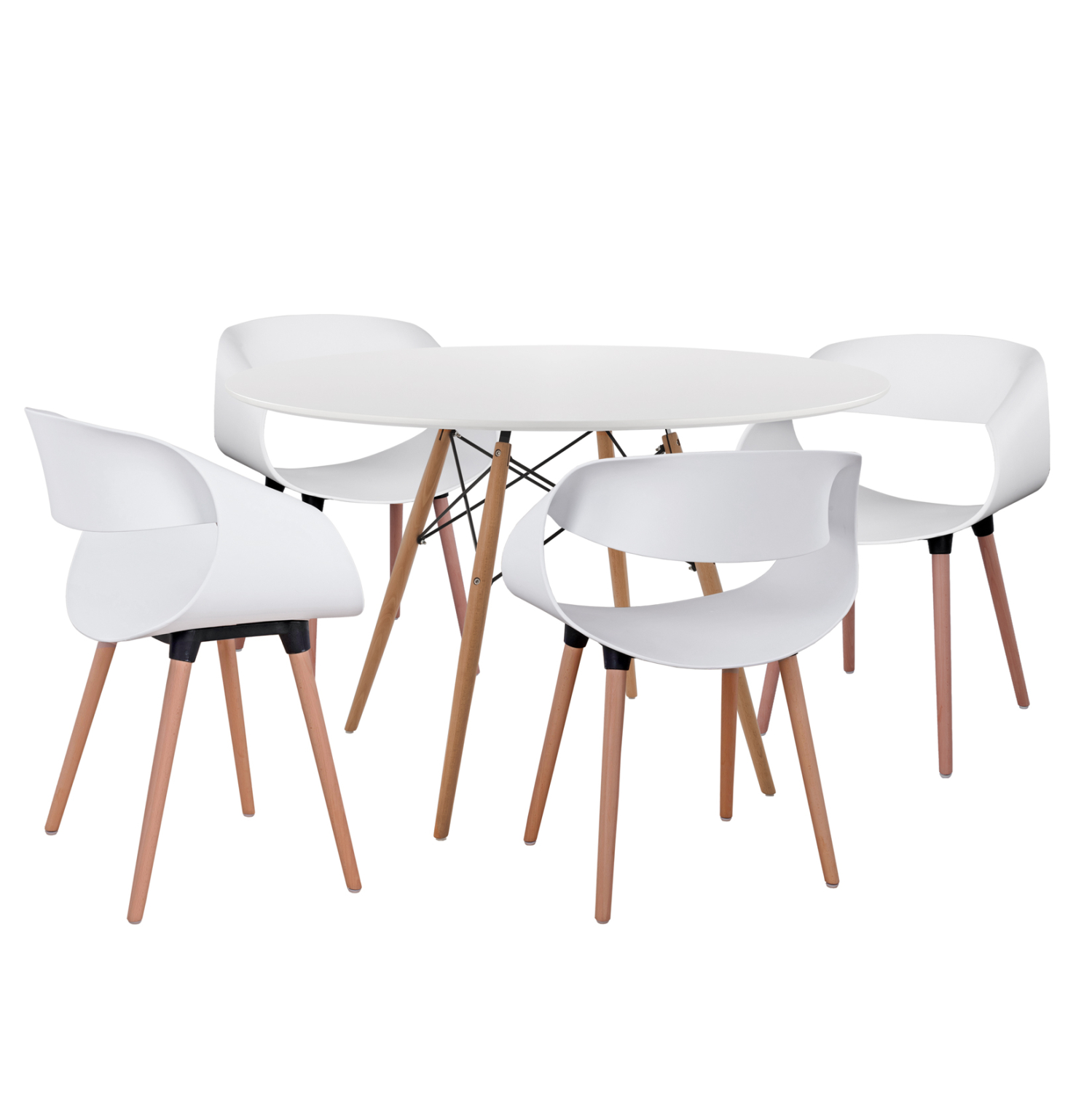 ΣΕΤ ΤΡΑΠΕΖΑΡΙΑΣ 5ΤΜΧ MAGGIE HM21186 MDF TOP &amp; ΠΟΛΥΠΡΟΠΥΛΕΝΙΟ ΣΕ ΛΕΥΚΟ ΧΡΩΜΑ 1