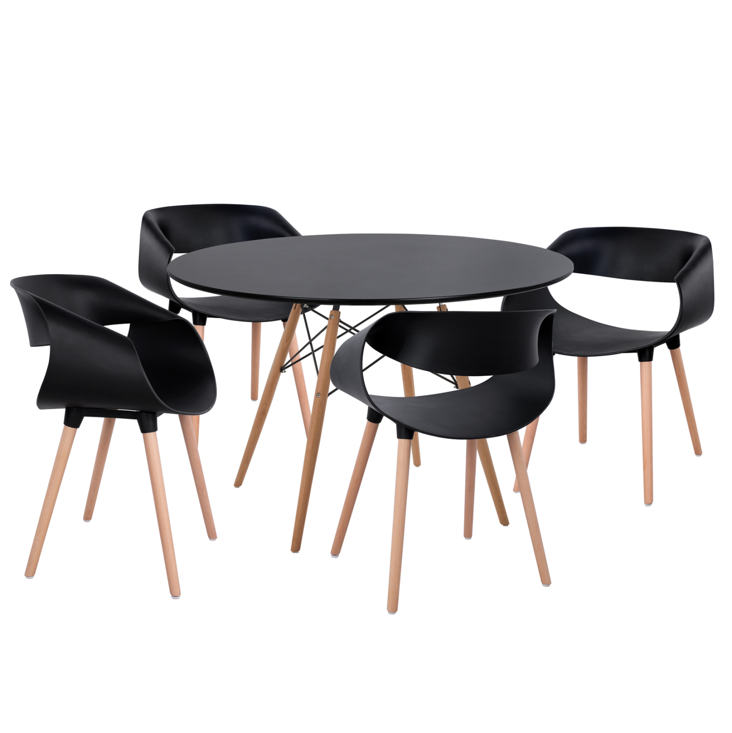 ΣΕΤ ΤΡΑΠΕΖΑΡΙΑΣ 5ΤΜΧ MAGGIE HM21187 MDF TOP &amp; ΠΟΛΥΠΡΟΠΥΛΕΝΙΟ ΣΕ ΜΑΥΡΟ ΧΡΩΜΑ 1