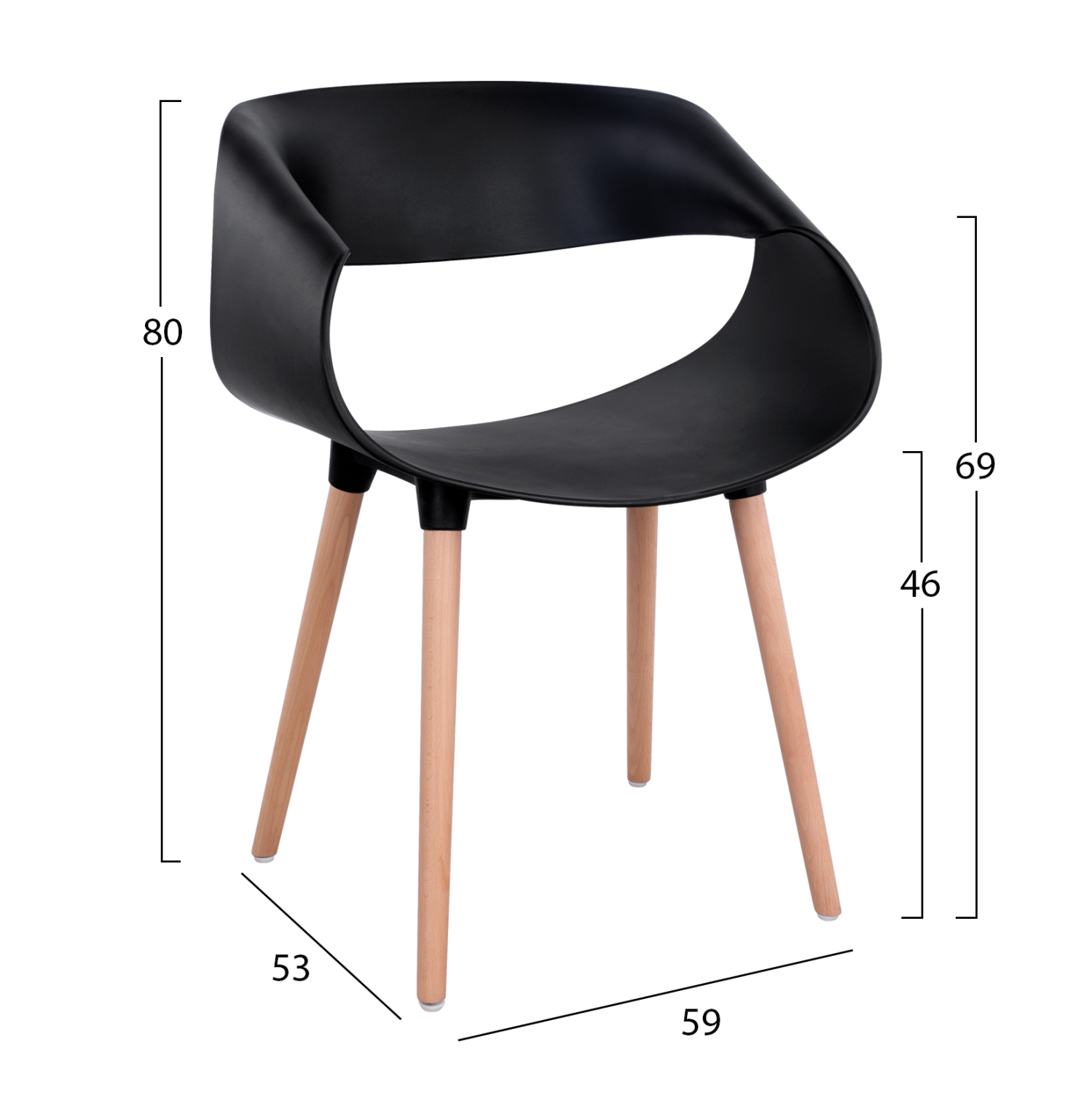 ΣΕΤ ΤΡΑΠΕΖΑΡΙΑΣ 5ΤΜΧ MAGGIE HM21187 MDF TOP &amp; ΠΟΛΥΠΡΟΠΥΛΕΝΙΟ ΣΕ ΜΑΥΡΟ ΧΡΩΜΑ 3