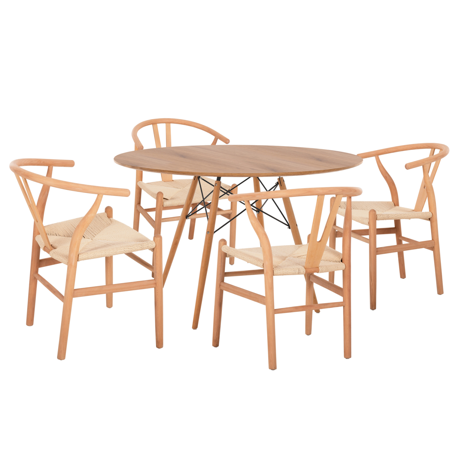 ΣΕΤ ΤΡΑΠΕΖΑΡΙΑΣ 5ΤΜΧ BRAVE HM21188 ΜΕ 4 ΚΑΡΕΚΛΕΣ &amp; ΣΤΡΟΓΓΥΛΟ ΤΡΑΠΕΖΙ 1