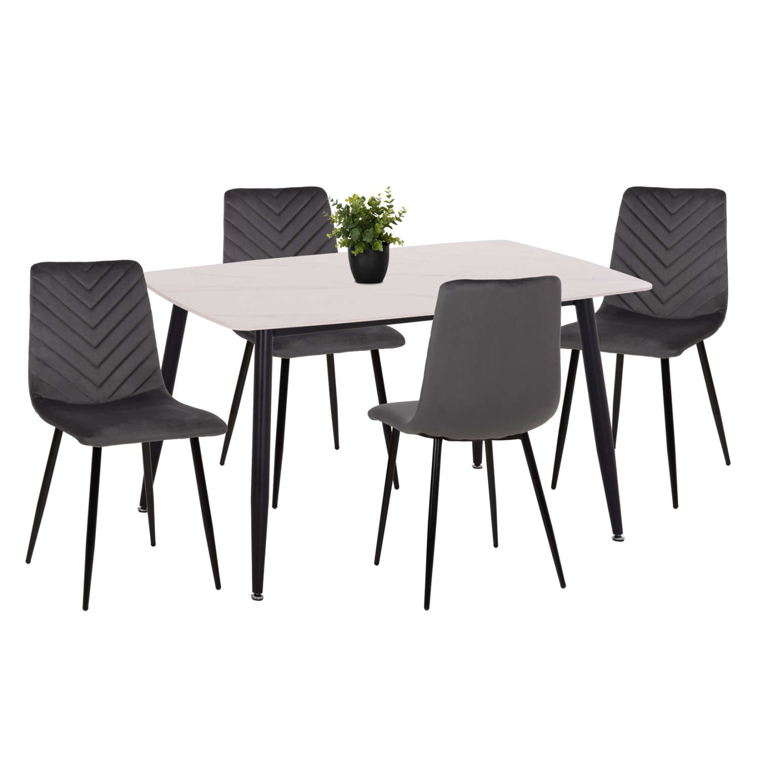 ΣΕΤ ΤΡΑΠΕΖΑΡΙΑΣ 5ΤΜΧ LATRELL HM21192 ΤΡΑΠΕΖΙ ΚΕΡΑΜΙΚΟ TOP-ΒΕΛΟΥΔΟ ΓΚΡΙ ΚΑΡΕΚΛΕΣ 1