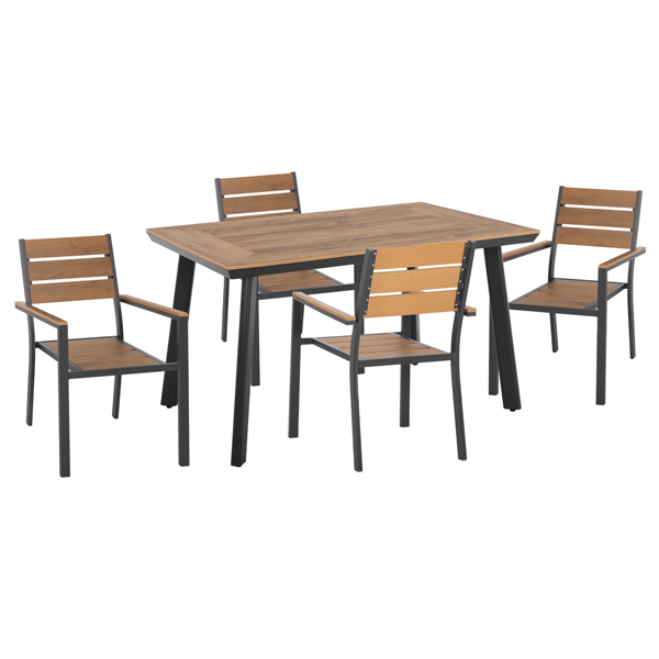 ΣΕΤ ΤΡΑΠΕΖΑΡΙΑΣ TABER HM21197 ΤΡΑΠΕΖΙ &amp; 4 ΠΟΛΥΘΡΟΝΕΣ-ΑΛΟΥΜΙΝΙΟ &amp; POLYWOOD-ΑΝΘΡΑΚΙ 1