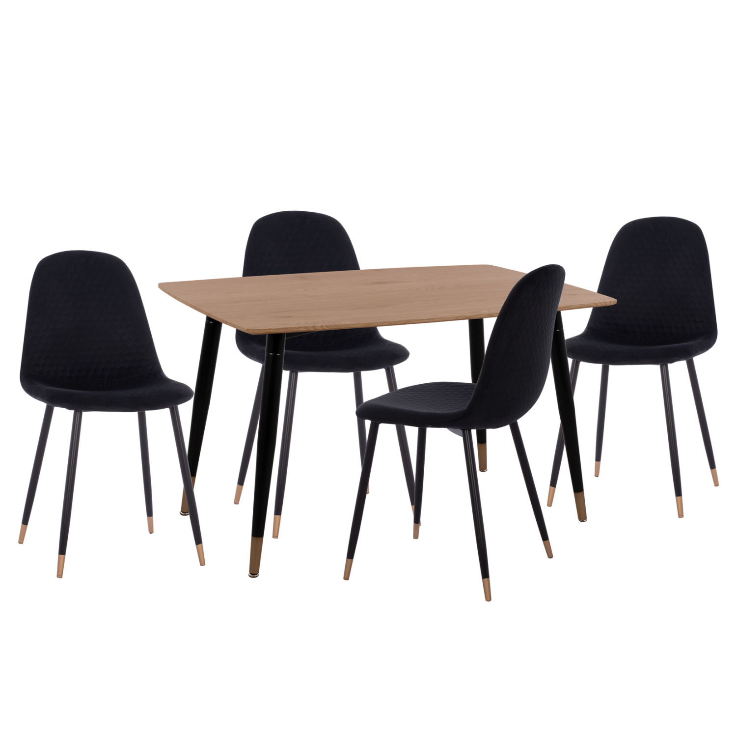 ΣΕΤ ΤΡΑΠΕΖΑΡΙΑΣ 5ΤΜΧ ALIZA HM11196.09 MDF TOP-ΒΕΛΟΥΔΟ &amp; ΜΕΤΑΛΛΟ ΣΕ ΜΑΥΡΟ 1