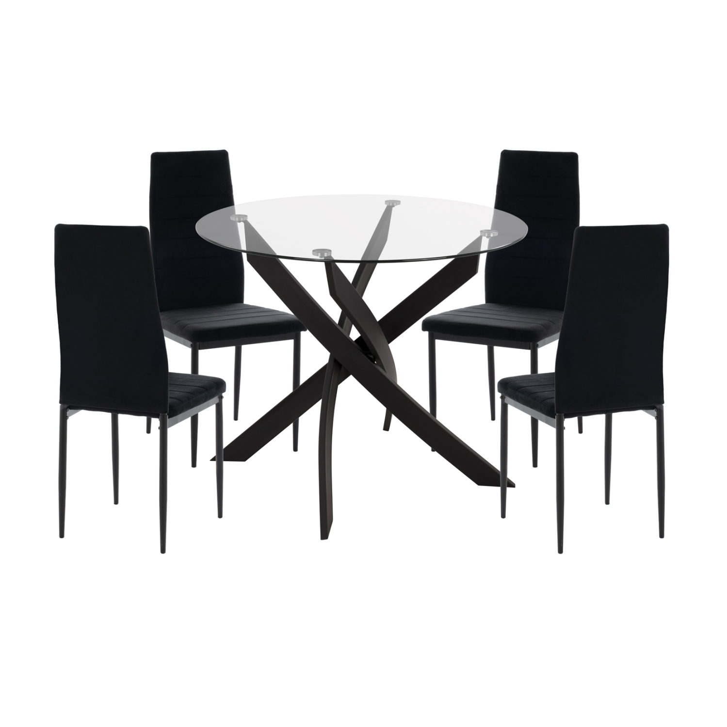 ΣΕΤ ΤΡΑΠΕΖΑΡΙΑΣ 5ΤΜΧ LADY HM21199.04 ΓΥΑΛΙ--ΜΕΤΑΛΛΟ &amp; ΒΕΛΟΥΔΟ ΣΕ ΜΑΥΡΟ 1