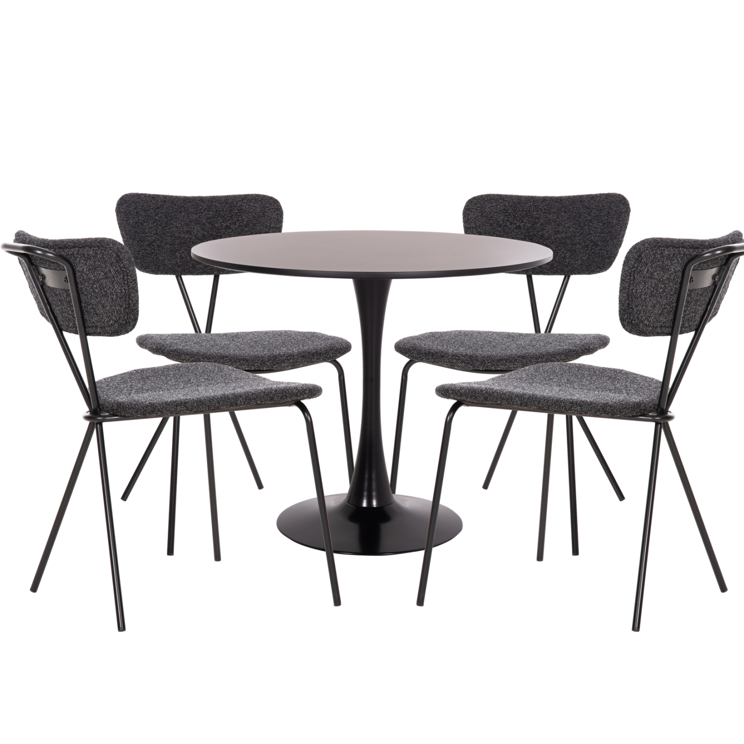 ΣΕΤ ΤΡΑΠΕΖΑΡΙΑΣ 5ΤΜΧ BROLIN HM21200 MDF TOP &amp; ΜΕΤΑΛΛΟ ΜΑΥΡΟ-ΣΚΟΥΡΟ ΓΚΡΙ ΥΦΑΣΜΑ 1