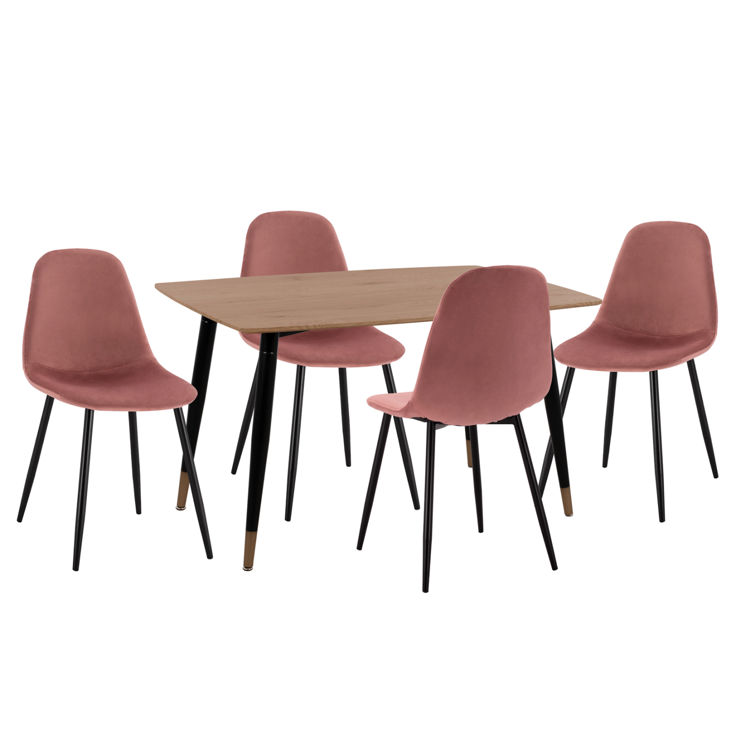 ΣΕΤ ΤΡΑΠΕΖΑΡΙΑΣ 5ΤΜΧ ALIZA HM21201 MDF TOP-ΒΕΛΟΥΔΟ ΣΑΠΙΟ ΜΗΛΟ &amp; ΜΕΤΑΛΛΟ ΜΑΥΡΟ 1