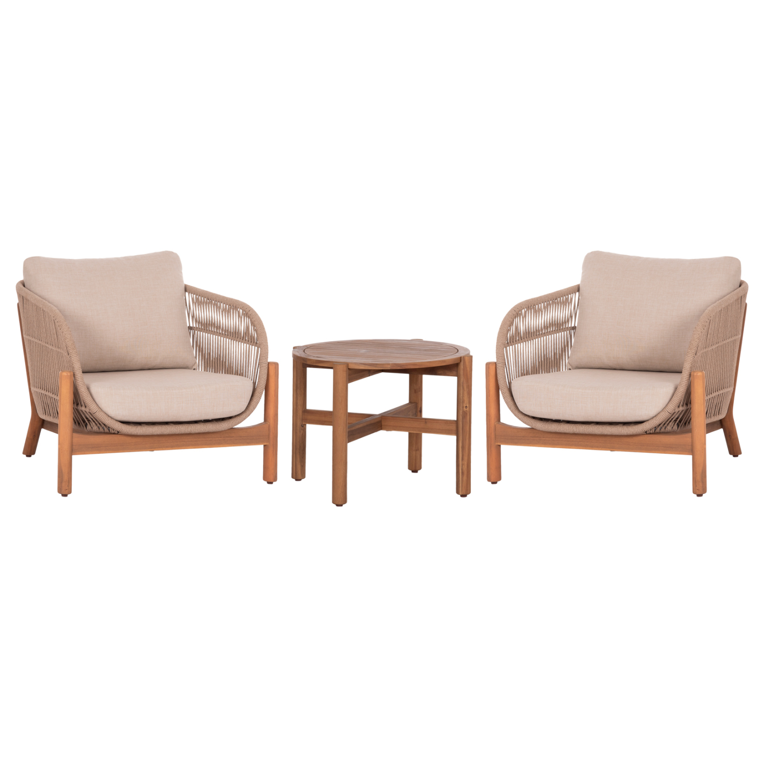 LOUNGE ΣΕΤ SANJI HM21214 ΤΡΑΠΕΖΙ &amp; 2 ΠΟΛΥΘΡΟΝΕΣ--ΞΥΛΟ ΑΚΑΚΙΑΣ-ΑΛΟΥΜΙΝΙΟ-ΣΧΟΙΝΙ 1