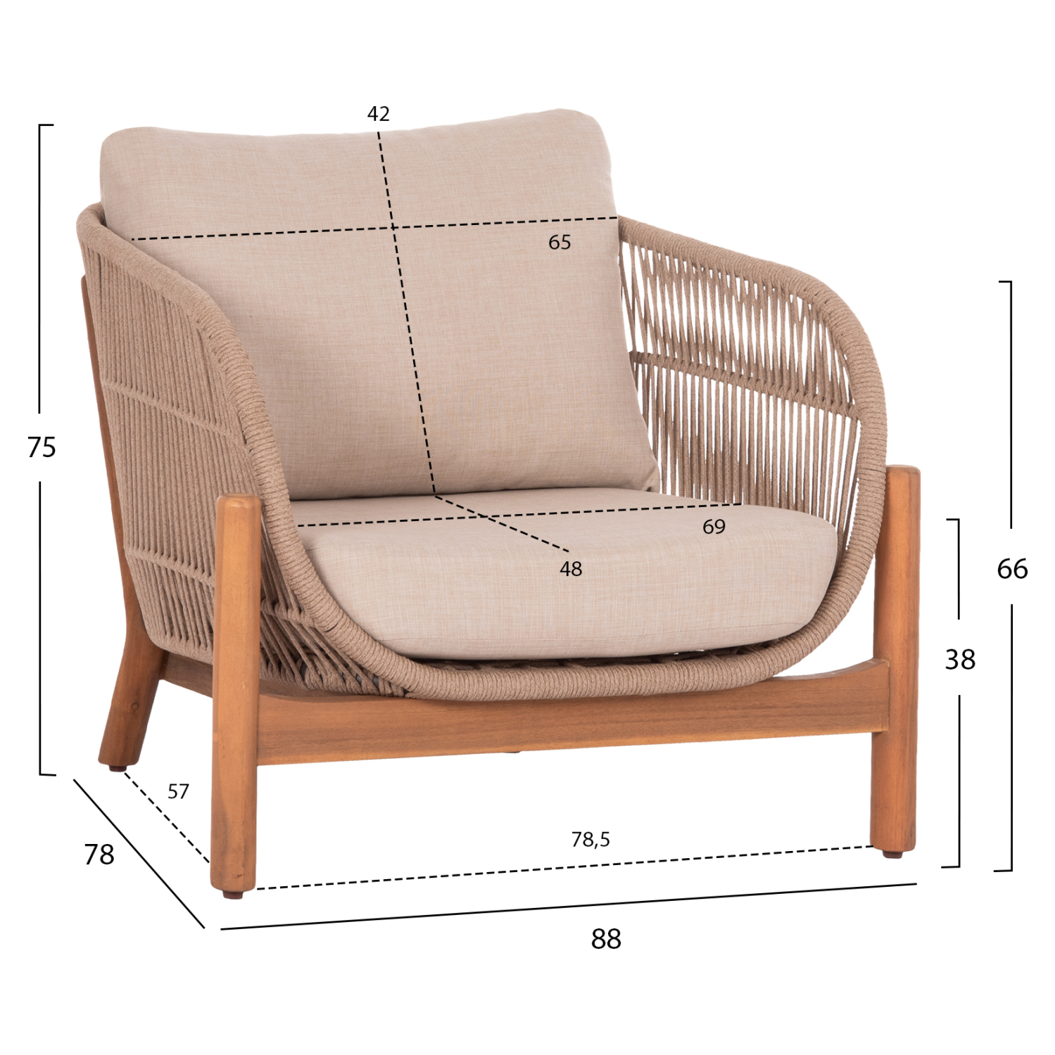 LOUNGE ΣΕΤ SANJI HM21214 ΤΡΑΠΕΖΙ &amp; 2 ΠΟΛΥΘΡΟΝΕΣ--ΞΥΛΟ ΑΚΑΚΙΑΣ-ΑΛΟΥΜΙΝΙΟ-ΣΧΟΙΝΙ 2