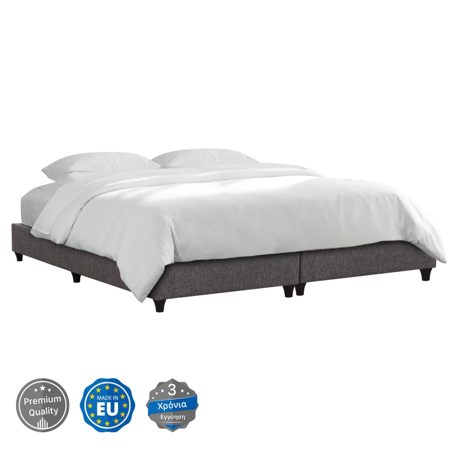 ΥΠΟΣΤΡΩΜΑ/ΚΡΕΒΑΤΙ KING-SIZE SIGGY HM21218 ΓΚΡΙ ΥΦΑΣΜΑ--ΓΙΑ 180x200εκ. 1