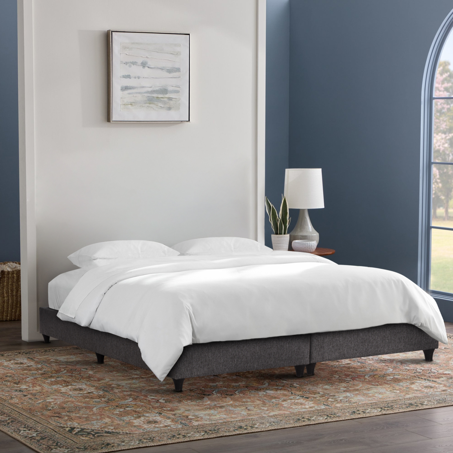 ΥΠΟΣΤΡΩΜΑ/ΚΡΕΒΑΤΙ KING-SIZE SIGGY HM21218 ΓΚΡΙ ΥΦΑΣΜΑ--ΓΙΑ 180x200εκ. 2