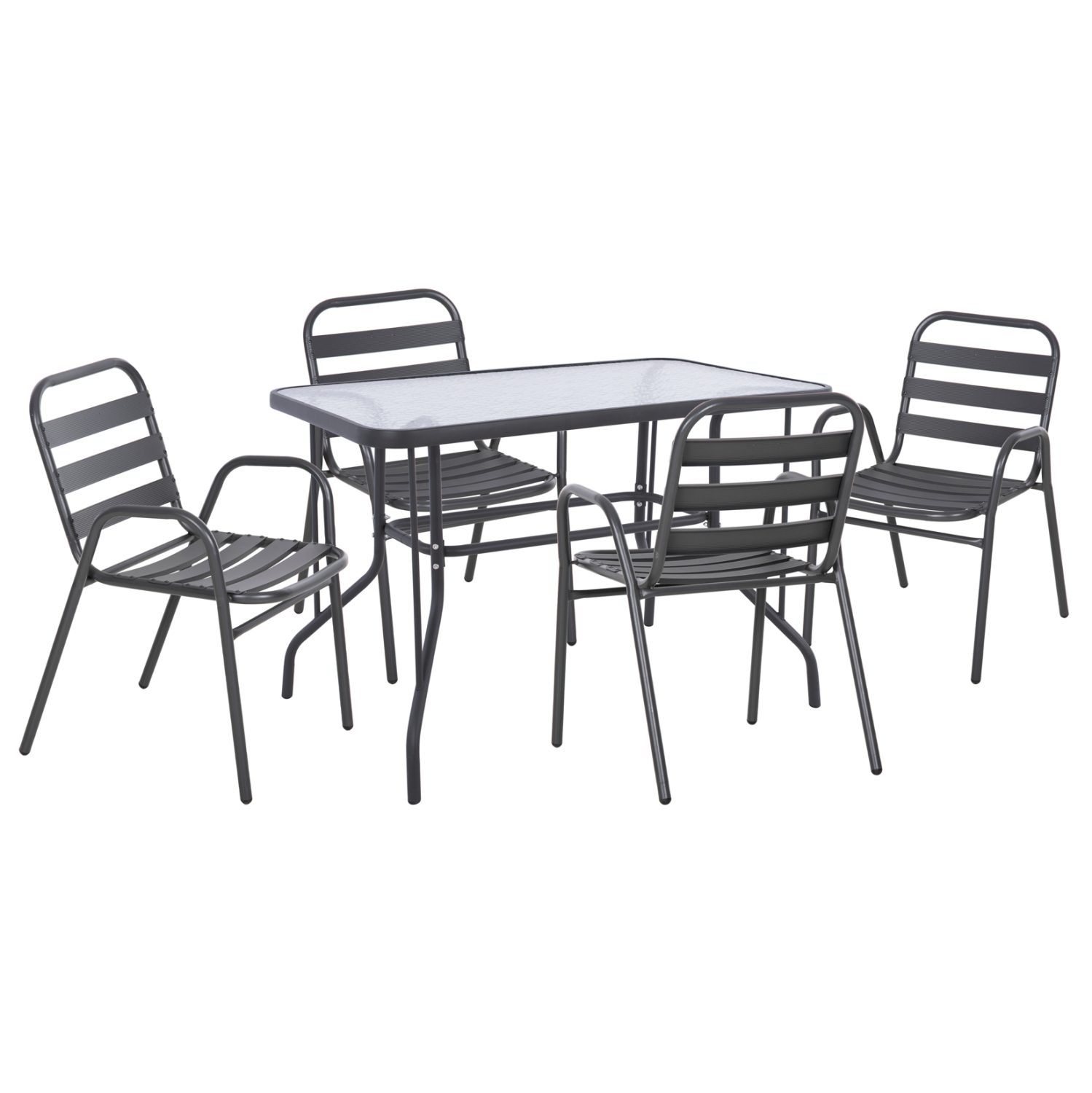 ΣΕΤ ΤΡΑΠΕΖΑΡΙΑΣ 5ΤΜΧ ADAM HM21219 ΚΑΡΕΚΛΕΣ ΜΕΤΑΛΛΙΚΕΣ &amp; ΤΡΑΠΕΖΙ 110x60 ΓΚΡΙ 1