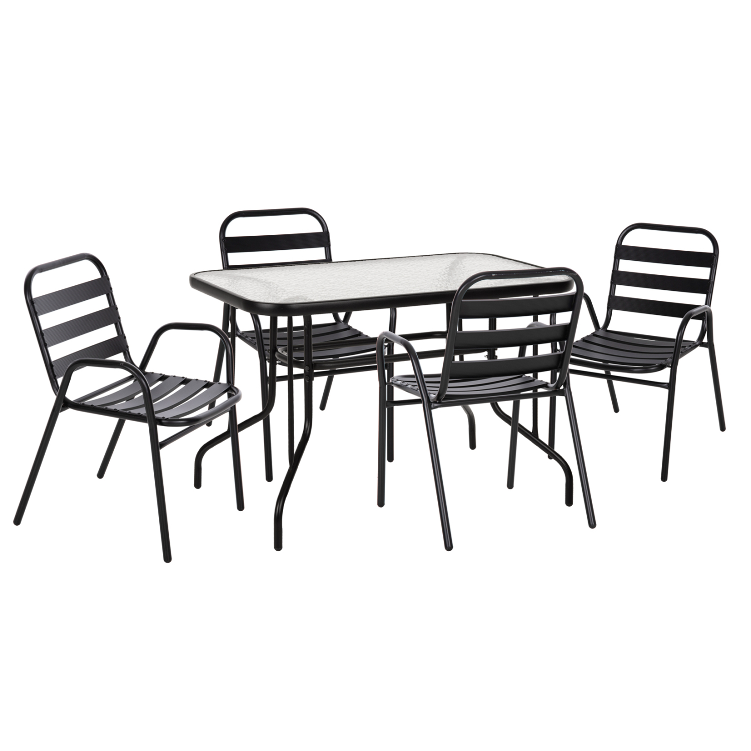 ΣΕΤ ΤΡΑΠΕΖΑΡΙΑΣ 5ΤΜΧ ADAM HM21219.01 ΚΑΡΕΚΛΕΣ ΜΕΤΑΛΛΙΚΕΣ &amp; ΤΡΑΠΕΖΙ 110x60 ΜΑΥΡΟ 1