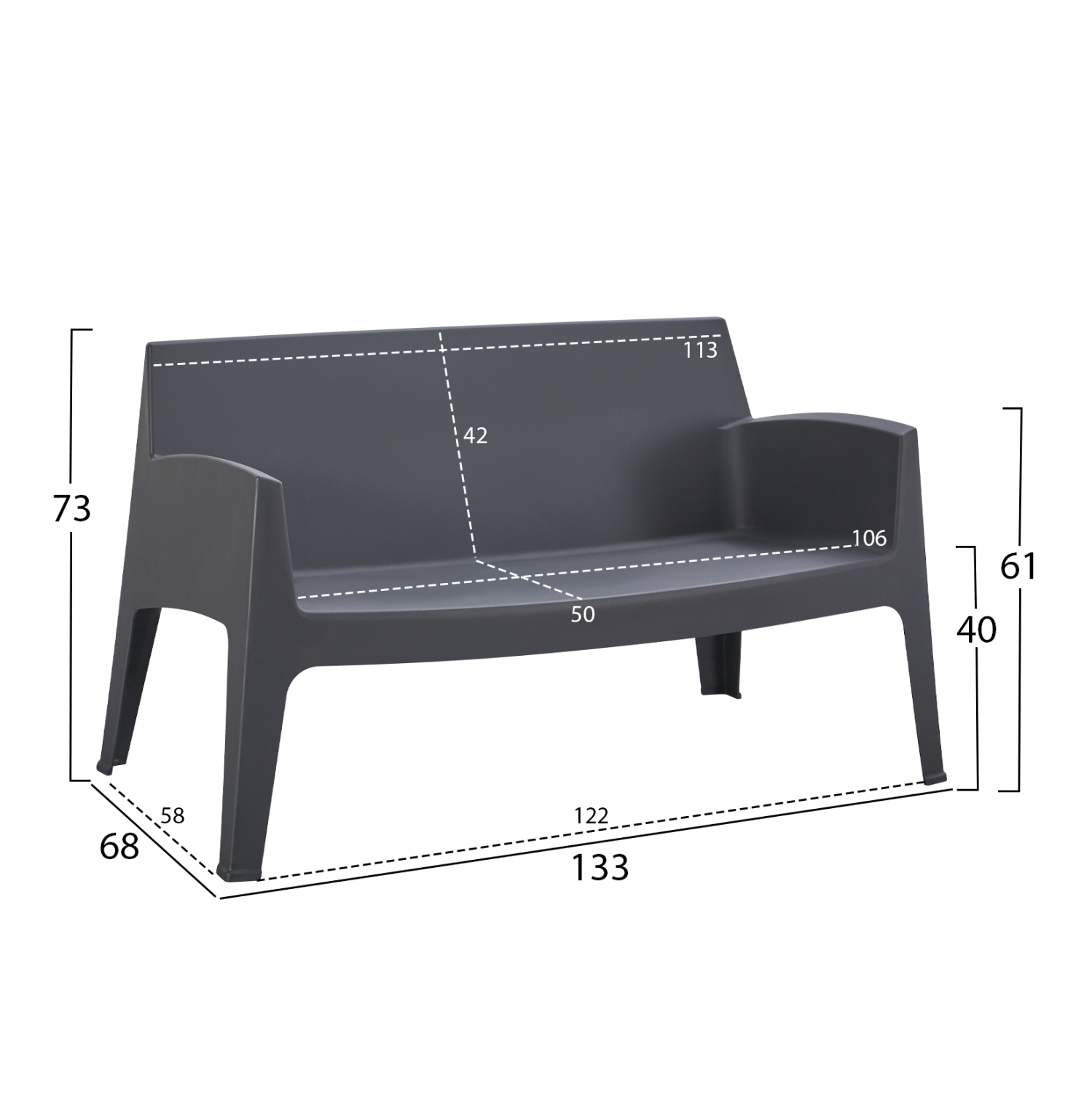 ΣΕΤ ΣΑΛΟΝΙ ΕΞ.ΧΩΡΟΥ 4ΤΜΧ SLEEK HM21268.10 ΓΚΡΙ ΠΟΛΥΠΡΟΠΥΛΕΝΙΟ 2