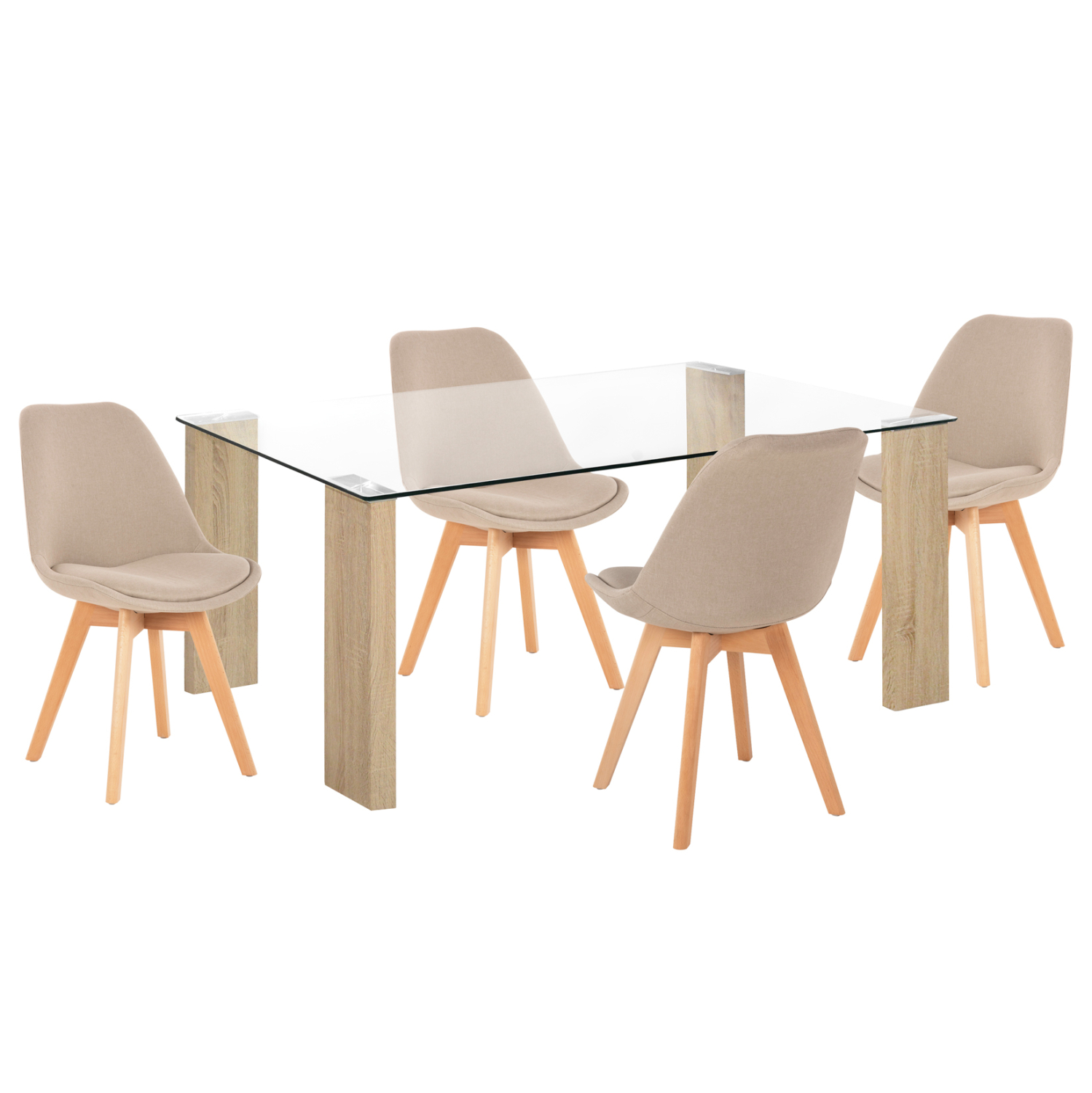 ΣΕΤ ΤΡΑΠΕΖΑΡΙΑΣ 5ΤΜΧ MORGAN HM21269.02 ΤΡΑΠΕΖΙ &amp; 4 ΚΑΡΕΚΛΕΣ - ΜΠΕΖ ΥΦΑΣΜΑ 1