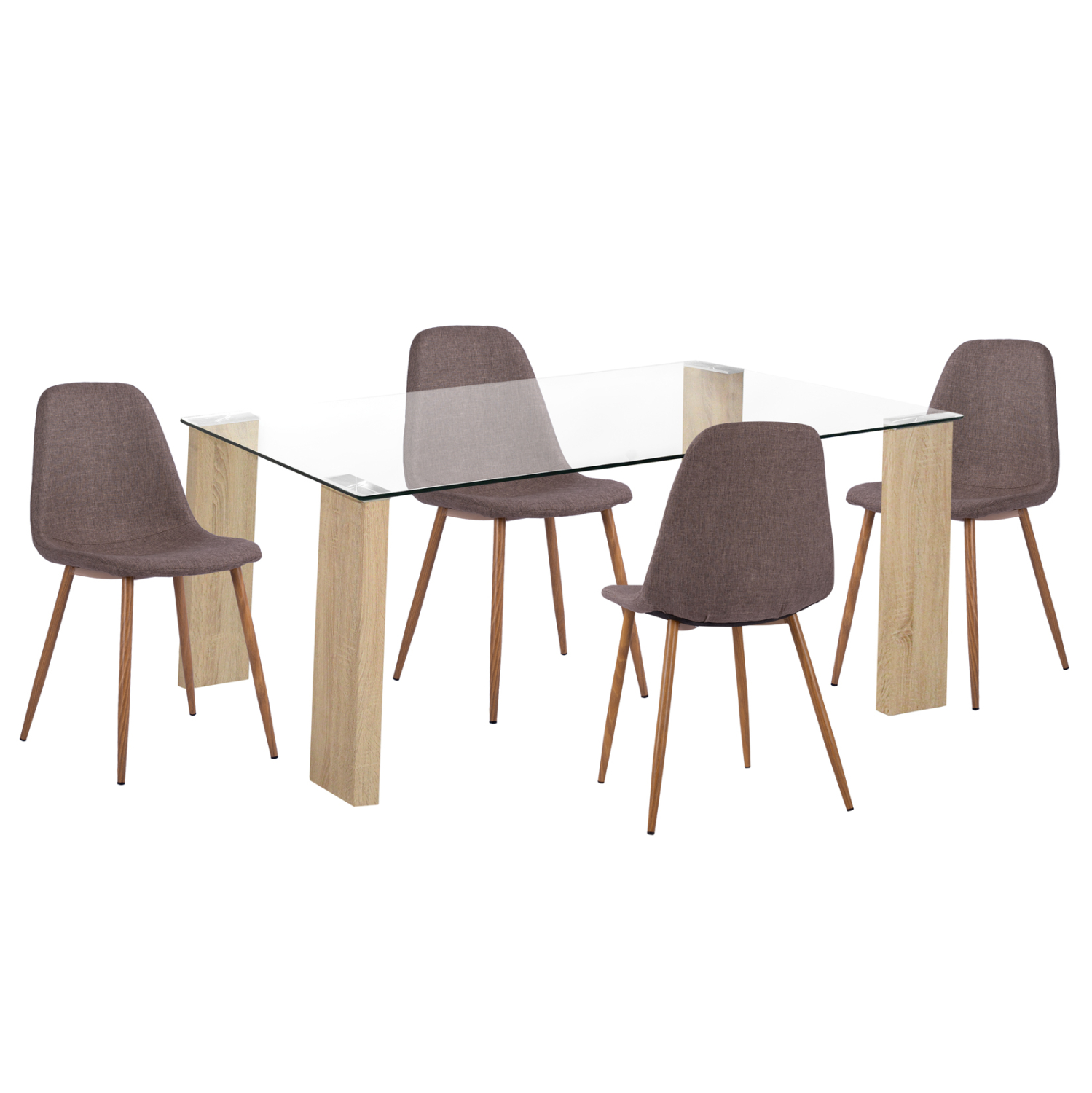 ΣΕΤ ΤΡΑΠΕΖΑΡΙΑΣ 5ΤΜΧ LEOMOR HM21270.02 ΤΡΑΠΕΖΙ &amp; 4 ΚΑΡΕΚΛΕΣ - ΚΑΦΕ ΥΦΑΣΜΑ 1