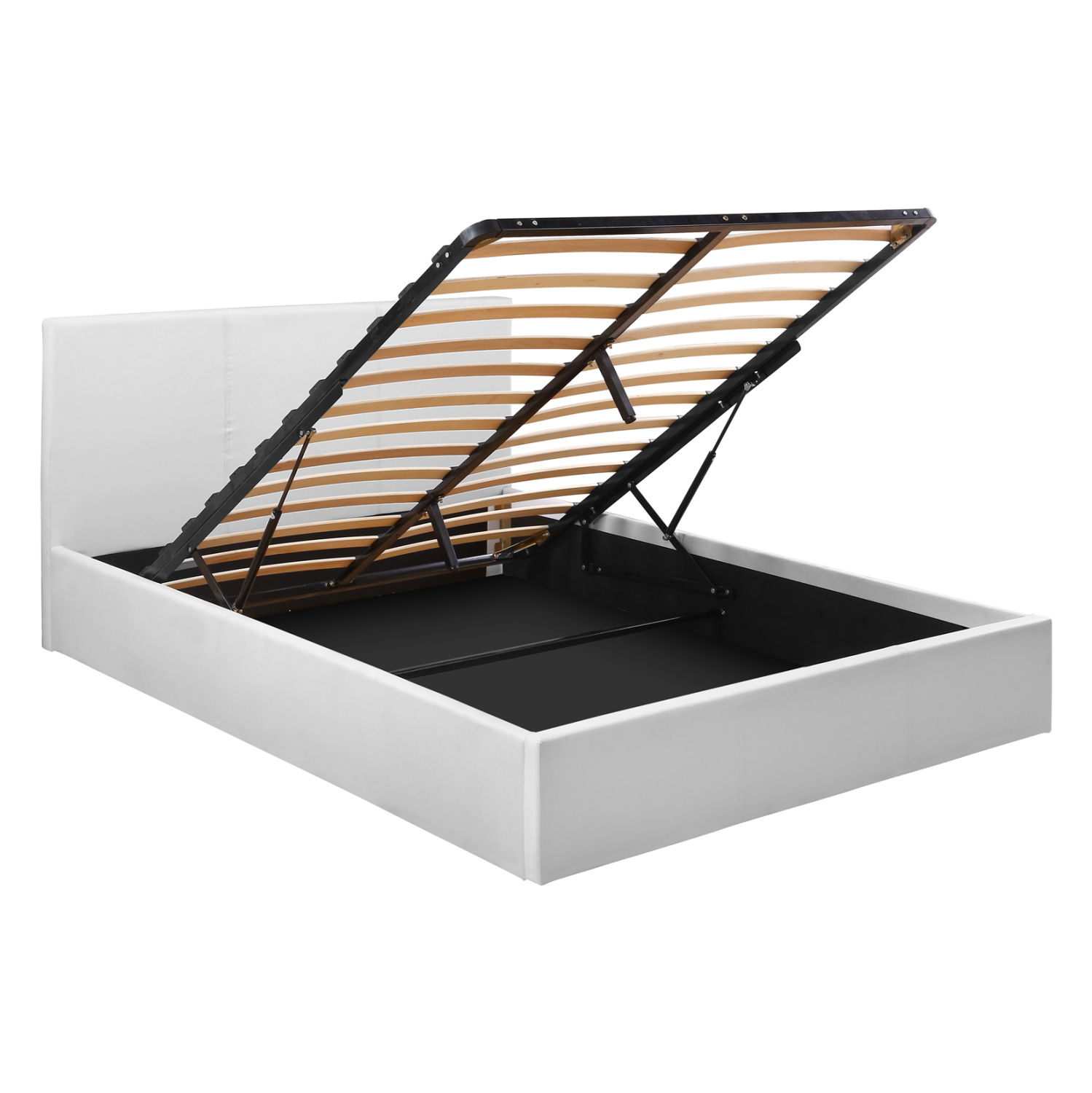 ΚΡΕΒΑΤΙ ΔΙΠΛΟ &amp; ΣΤΡΩΜΑ 150x200εκ BOBBI HM21271.01 ΛΕΥΚΟ PU ΜΕ ΑΠΟΘ.ΧΩΡΟ 4