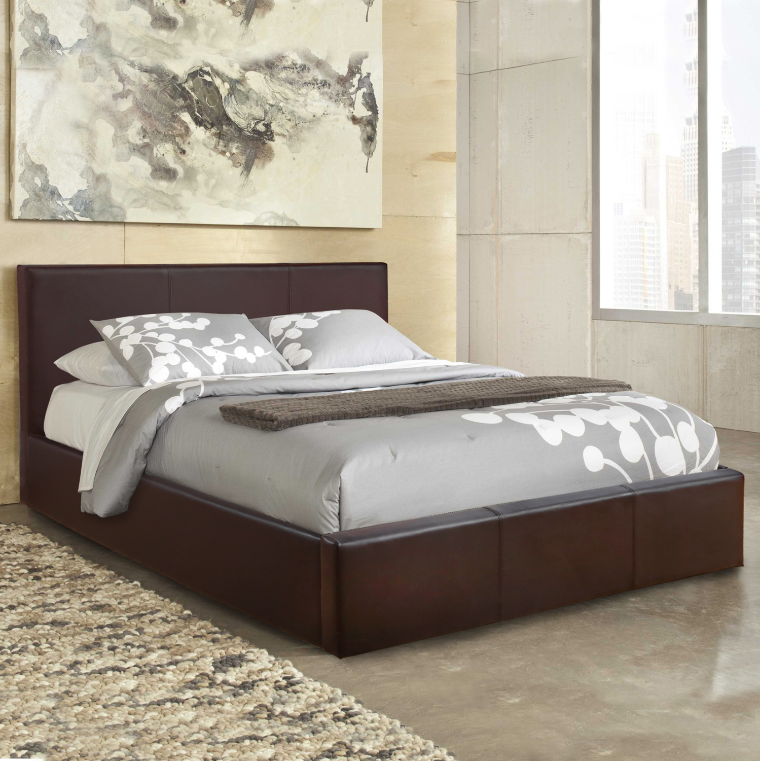 ΚΡΕΒΑΤΙ ΔΙΠΛΟ &amp; ΣΤΡΩΜΑ BOBBI HM21271.02 ΚΑΦΕ PU ΜΕ ΑΠΟΘ.ΧΩΡΟ--ΓΙΑ 150x200εκ 2