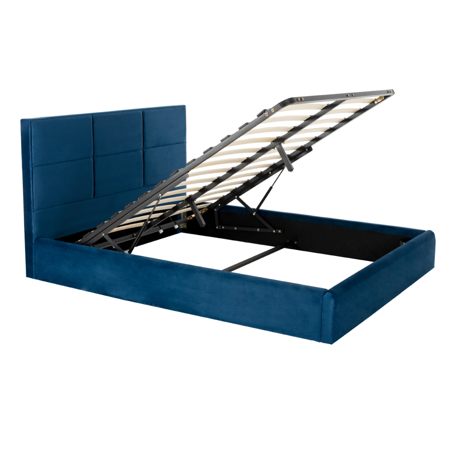 ΚΡΕΒΑΤΙ ΔΙΠΛΟ &amp; ΣΤΡΩΜΑ BRILEY HM21272.03 ΜΠΛΕ ΒΕΛΟΥΔΟ ΜΕ ΑΠΟΘ.ΧΩΡΟ--ΓΙΑ 160x200εκ 4