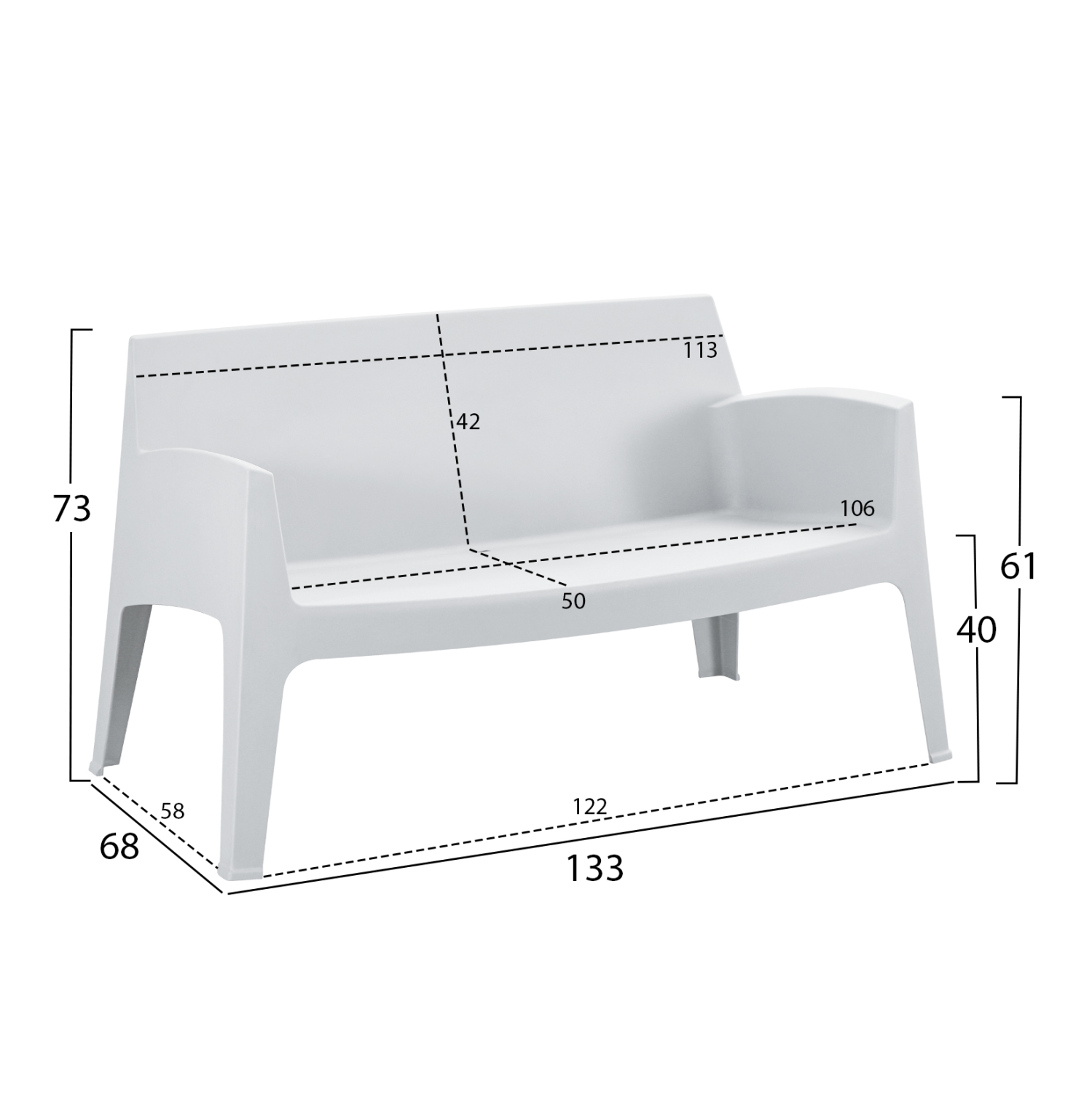 ΣΕΤ LOUNGE 4ΤΜΧ SLEEK HM21275.01 ΛΕΥΚΟ ΠΟΛΥΠΡΟΠΥΛΕΝΙΟ 2