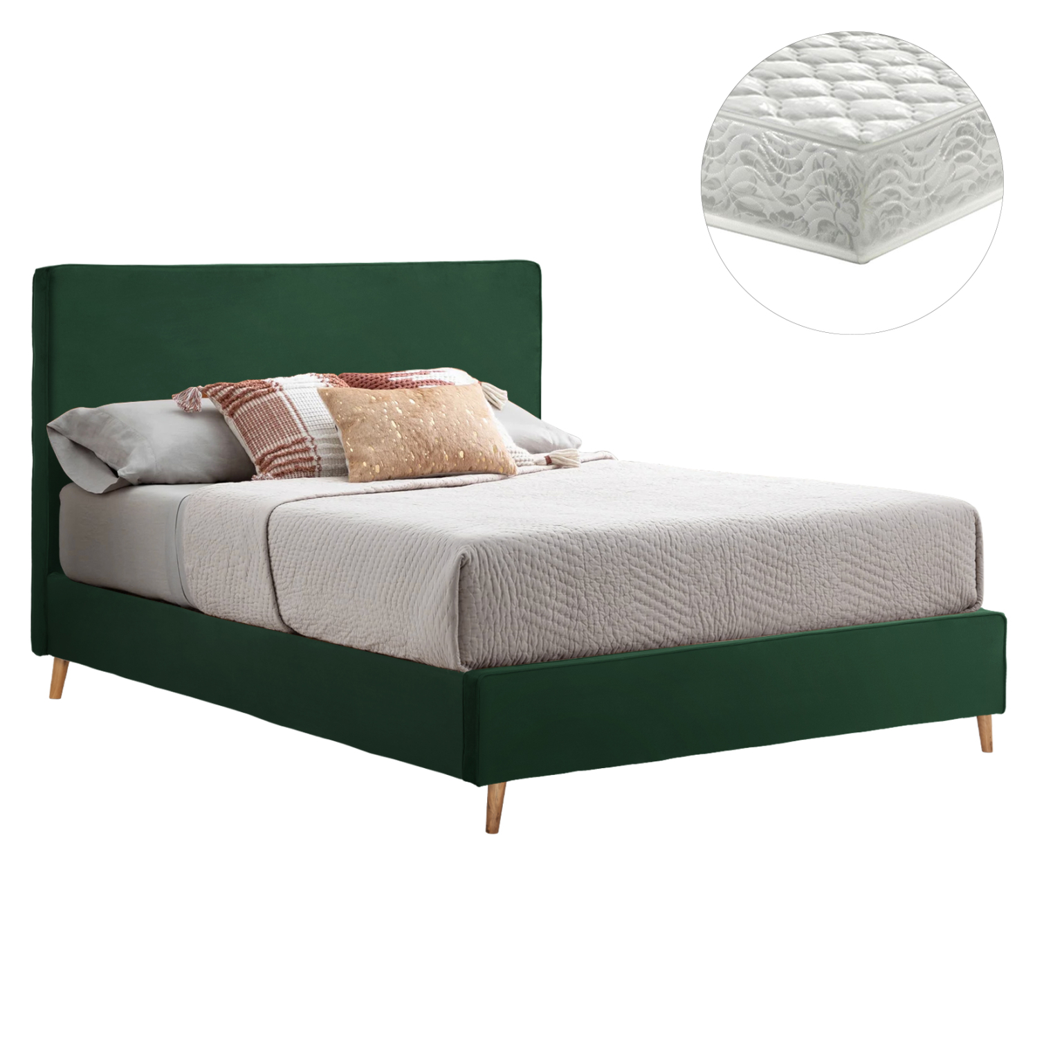 ΚΡΕΒΑΤΙ ΜΕ ΣΤΡΩΜΑ INDRA HM21280.04 ΚΥΠΑΡΙΣΣΙ ΒΕΛΟΥΔΟ--ΓΙΑ 160x200εκ 1