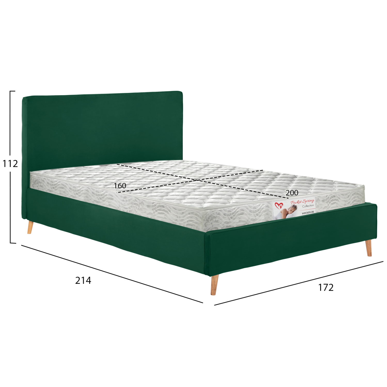 ΚΡΕΒΑΤΙ ΜΕ ΣΤΡΩΜΑ INDRA HM21280.04 ΚΥΠΑΡΙΣΣΙ ΒΕΛΟΥΔΟ--ΓΙΑ 160x200εκ 3