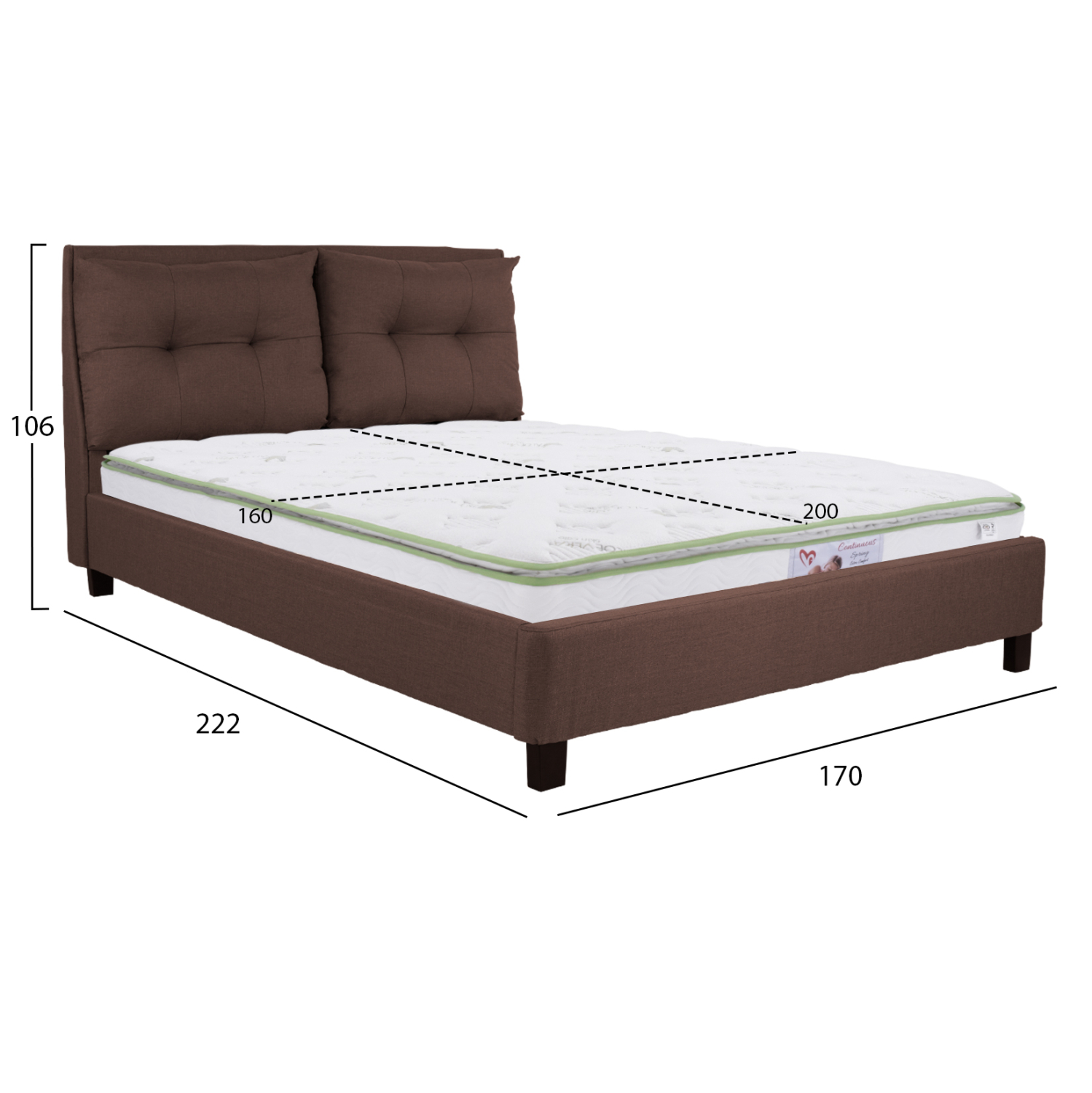 ΚΡΕΒΑΤΙ ΜΕ ΣΤΡΩΜΑ BILLIE HM21284.01 ΚΑΦΕ ΥΦΑΣΜΑ--ΓΙΑ 160x200εκ 3