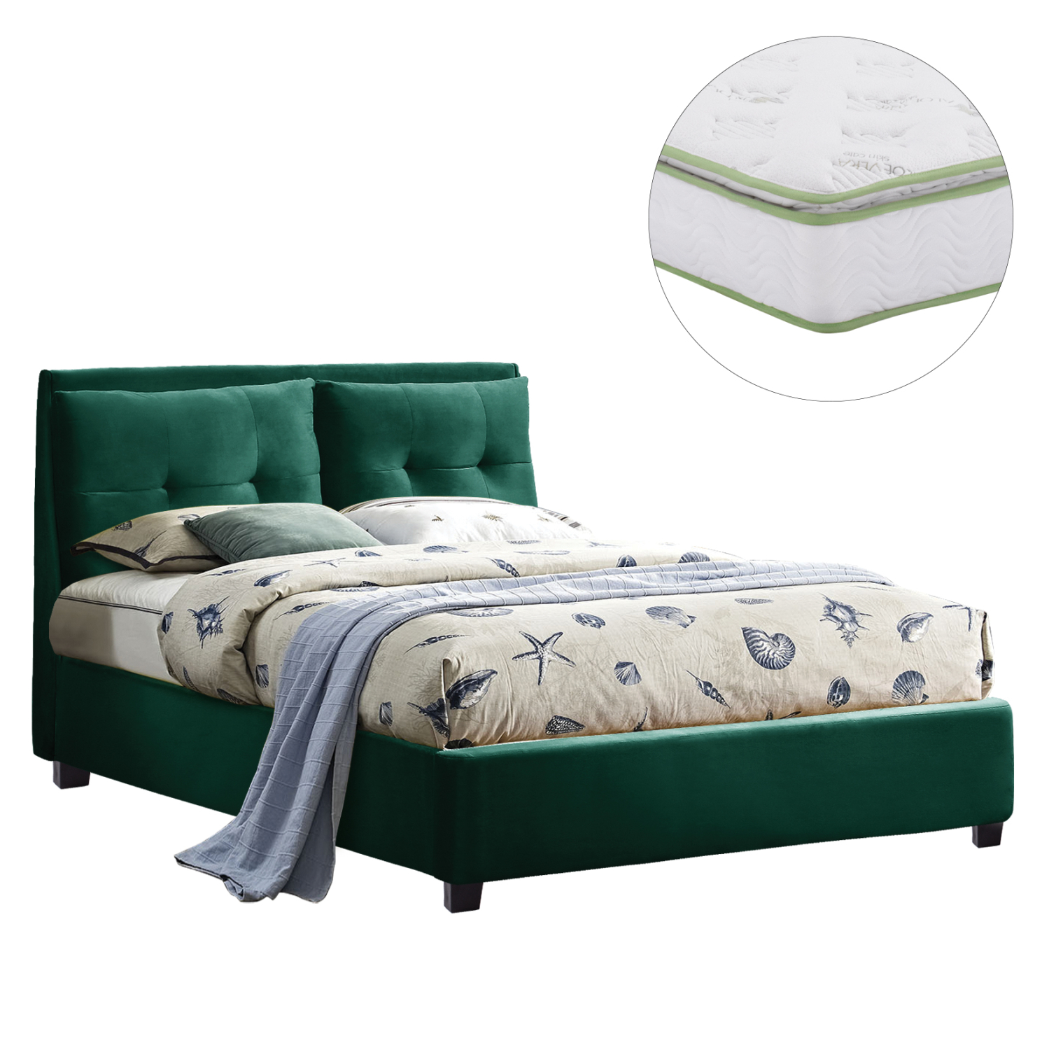 ΚΡΕΒΑΤΙ ΜΕ ΣΤΡΩΜΑ BILLIE HM21284.06 ΚΥΠΑΡΙΣΣΙ ΒΕΛΟΥΔΟ--ΓΙΑ 160x200εκ 1