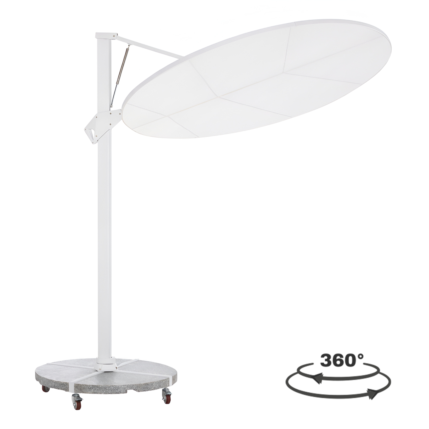 ΟΜΠΡΕΛΑ ΜΕ ΒΑΣΗ ΣΕΙΡΑ CANNOPY HM21285.02 ΑΛΟΥΜΙΝΙΟ &amp; ΓΡΑΝΙΤΗΣ-ΛΕΥΚΟ ΧΡΩΜΑ Φ2,2μ 1