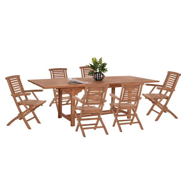 ΣΕΤ ΤΡΑΠΕΖΑΡΙΑΣ CRANDER HM21288 ΤΡΑΠΕΖΙ &amp; 6 ΠΟΛΥΘΡΟΝΕΣ ΠΤΥΣΣΟΜΕΝΕΣ-ΤΕΑΚ 1