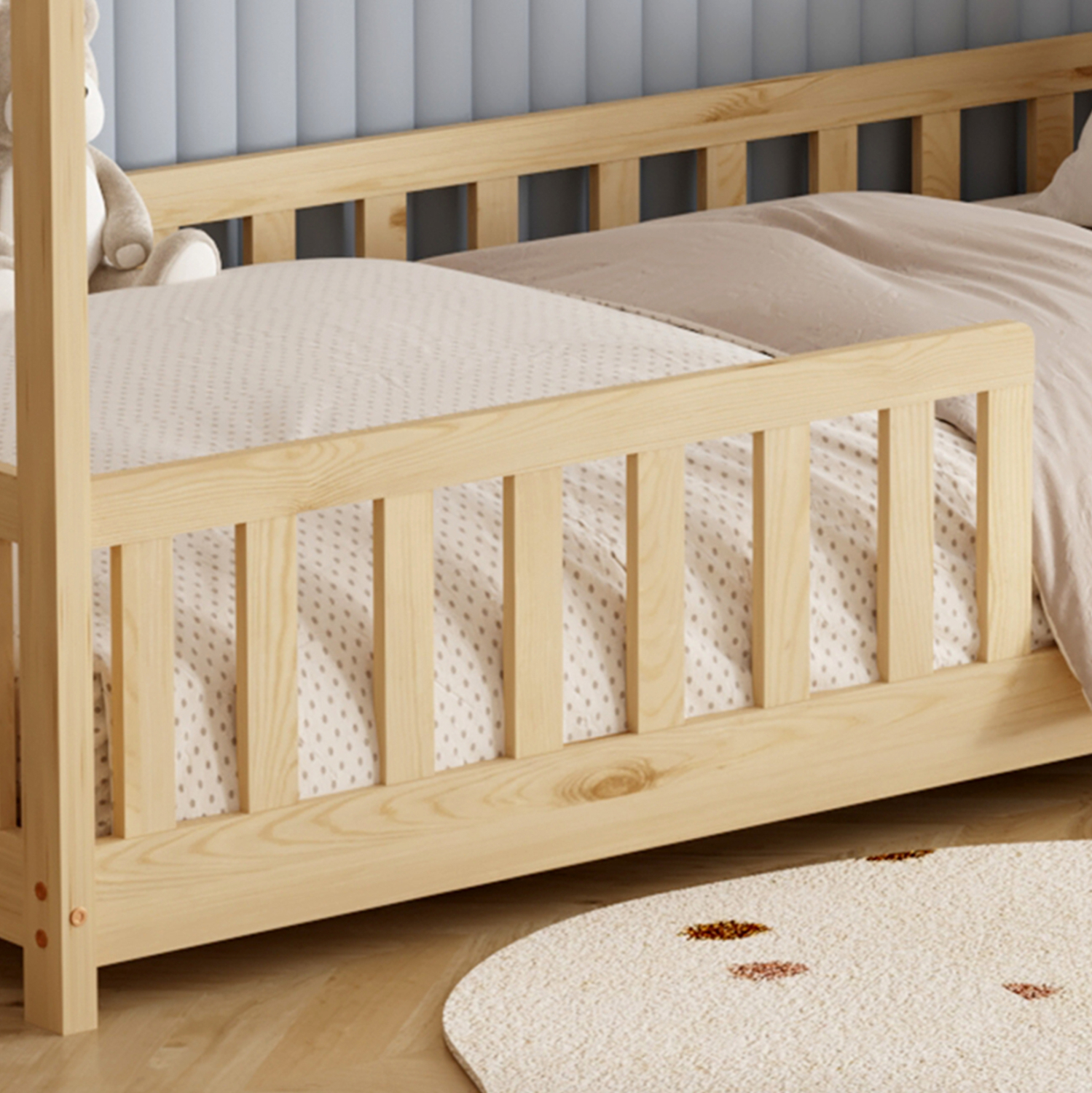 ΚΡΕΒΑΤΙ ΠΑΙΔΙΚΟ ΜΕ ΣΤΡΩΜΑ PHYLLIS HM21304 ΞΥΛΟ ΠΕΥΚΟΥ ΣΕ ΦΥΣΙΚΟ--ΣΤΡΩΜΑ 90x190εκ 7