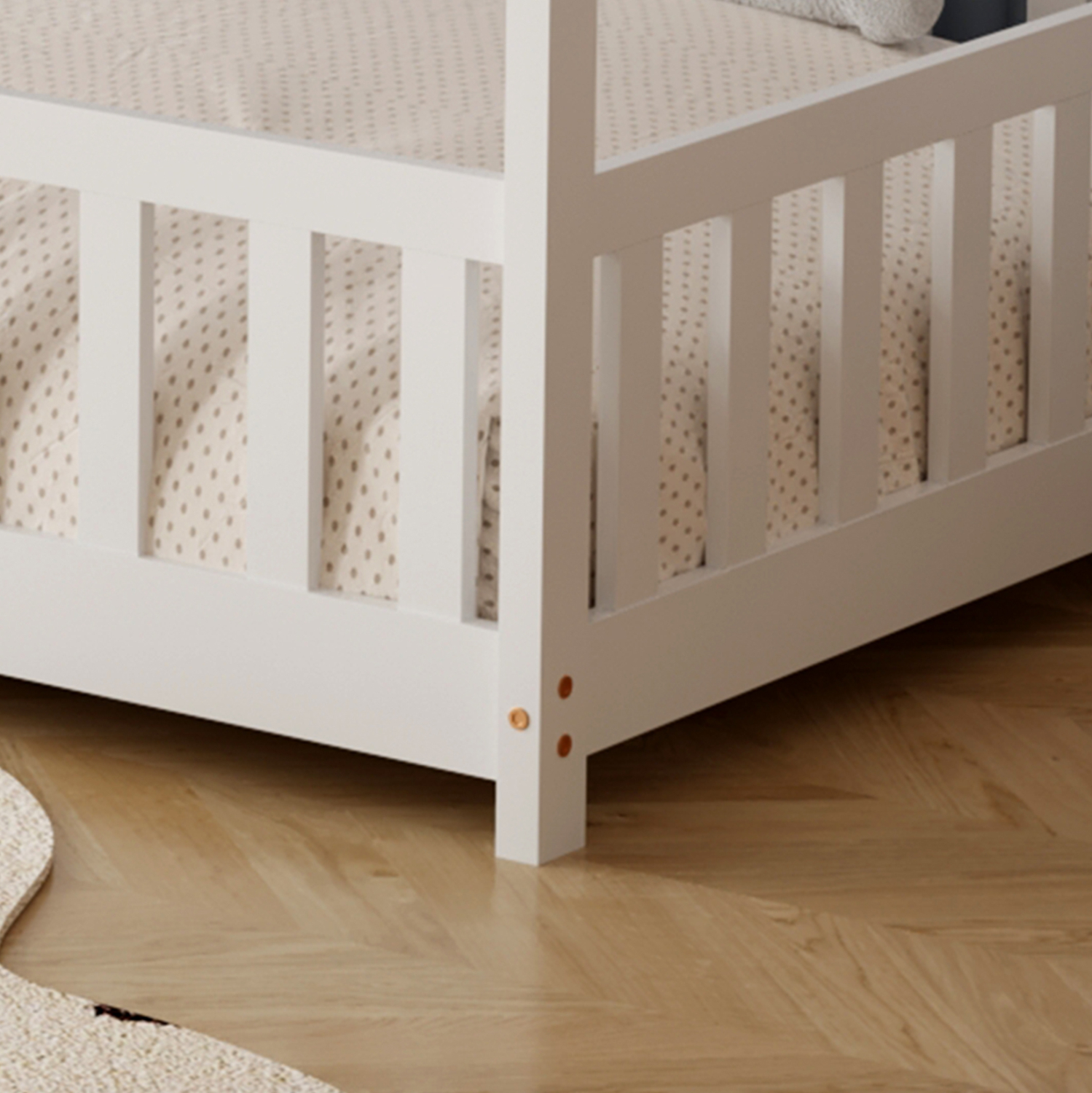 ΚΡΕΒΑΤΙ ΠΑΙΔΙΚΟ ΜΕ ΣΤΡΩΜΑ PHYLLIS HM21304.01 ΞΥΛΟ ΠΕΥΚΟΥ ΣΕ ΛΕΥΚΟ--ΣΤΡΩΜΑ 90x190εκ 8