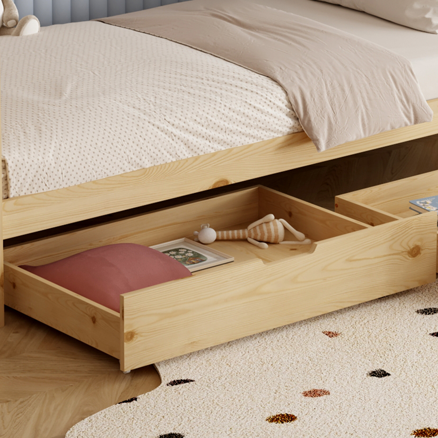 ΚΡΕΒΑΤΙ ΠΑΙΔΙΚΟ ΜΕ ΣΤΡΩΜΑ KLARICE HM21305 ΞΥΛΟ ΠΕΥΚΟΥ ΣΕ ΦΥΣΙΚΟ--ΣΤΡΩΜΑ 90x190εκ 7