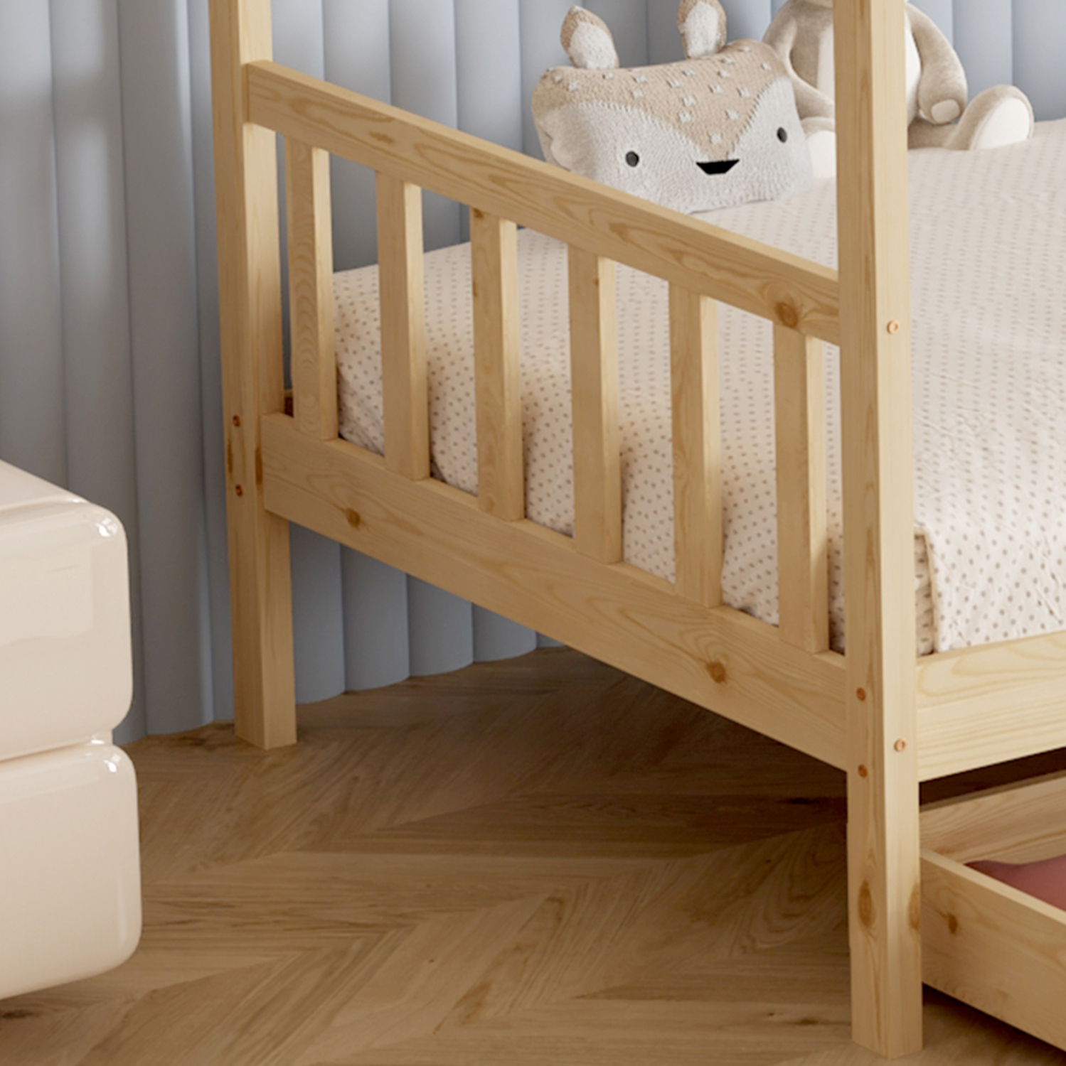 ΚΡΕΒΑΤΙ ΠΑΙΔΙΚΟ ΜΕ ΣΤΡΩΜΑ KLARICE HM21305 ΞΥΛΟ ΠΕΥΚΟΥ ΣΕ ΦΥΣΙΚΟ--ΣΤΡΩΜΑ 90x190εκ 8