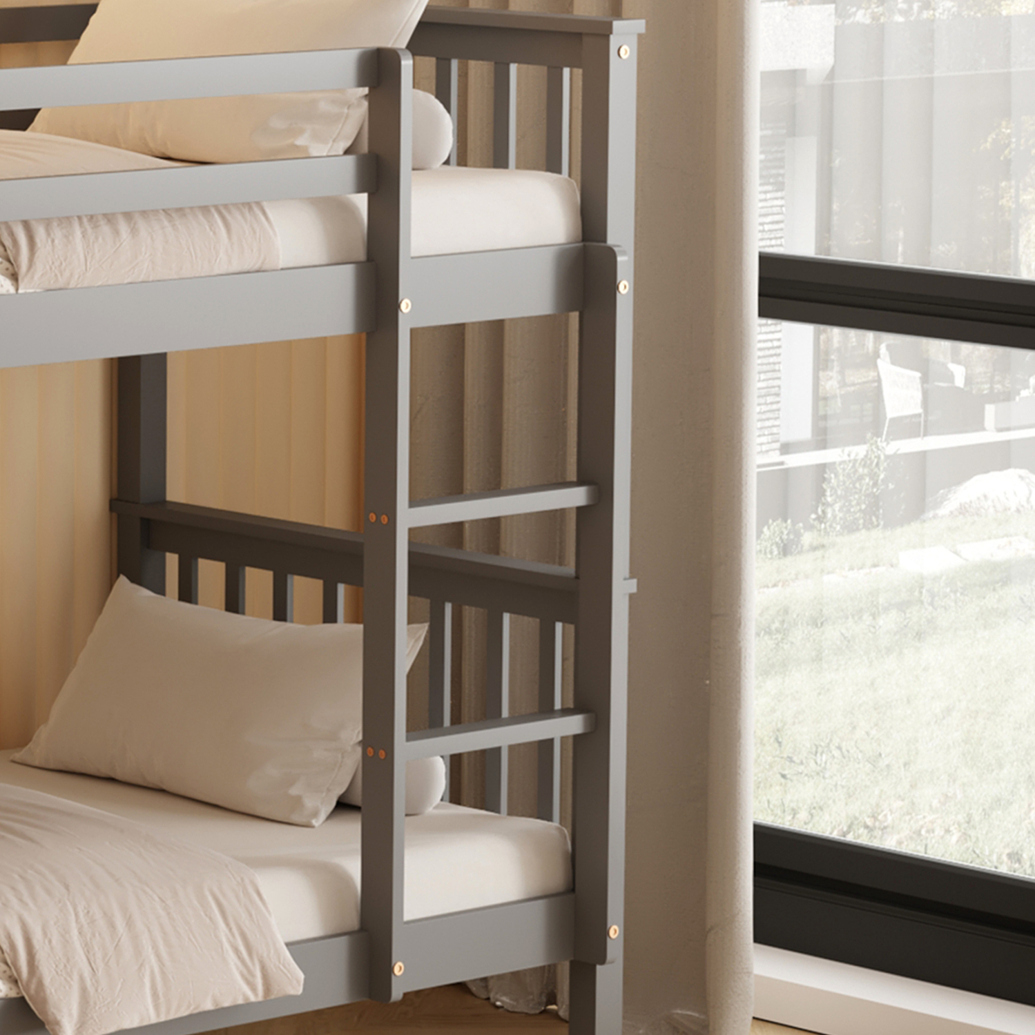 ΚΟΥΚΕΤΑ ΠΑΙΔΙΚΗ ΜΕ 2 ΣΤΡΩΜΑΤΑ LANTAI HM21307.02 ΞΥΛΟ ΠΕΥΚΟΥ ΓΚΡΙ--ΣΤΡΩΜΑΤΑ 90x190εκ 8