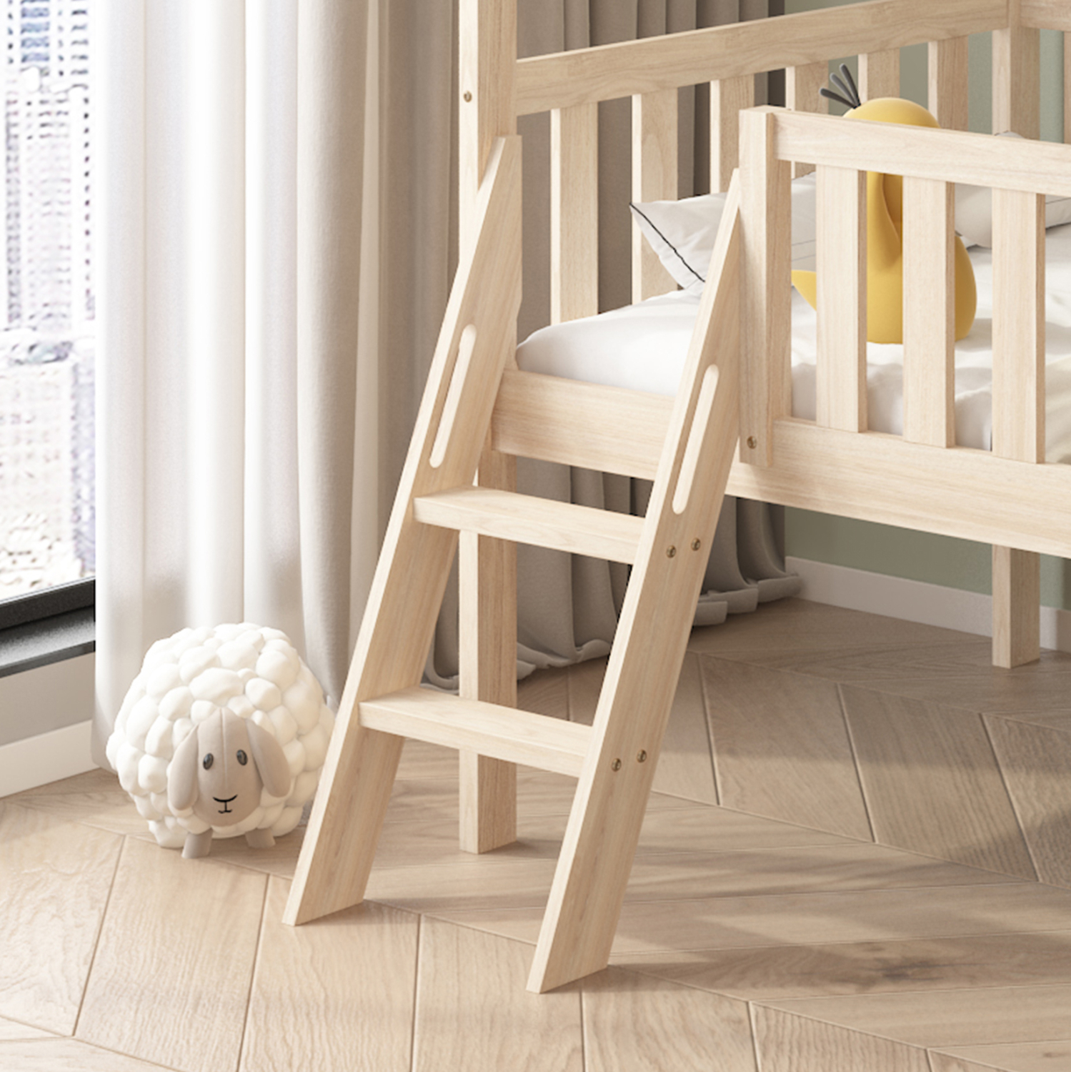 ΚΡΕΒΑΤΙ ΠΑΙΔΙΚΟ ΤΣΟΥΛΗΘΡΑ PHYLLIS HM21310 ΠΕΥΚΟ ΣΕ ΦΥΣΙΚΟ--ΜΕ ΣΤΡΩΜΑ 90x190εκ 7