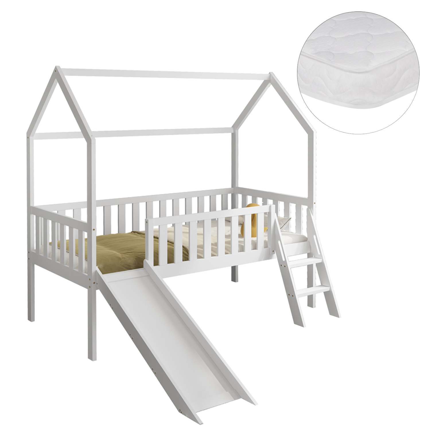 ΚΡΕΒΑΤΙ ΠΑΙΔΙΚΟ ΤΣΟΥΛΗΘΡΑ PHYLLIS HM21310.01 ΠΕΥΚΟ ΣΕ ΛΕΥΚΟ--ΜΕ ΣΤΡΩΜΑ 90x190εκ 1