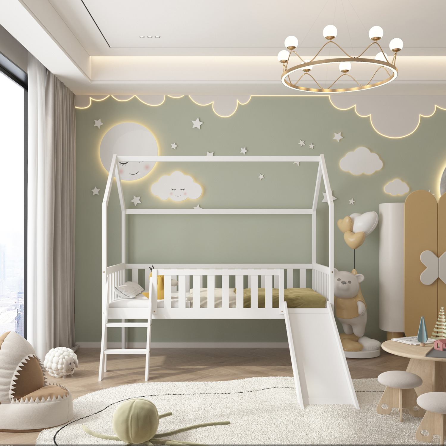 ΚΡΕΒΑΤΙ ΠΑΙΔΙΚΟ ΤΣΟΥΛΗΘΡΑ PHYLLIS HM21310.01 ΠΕΥΚΟ ΣΕ ΛΕΥΚΟ--ΜΕ ΣΤΡΩΜΑ 90x190εκ 5