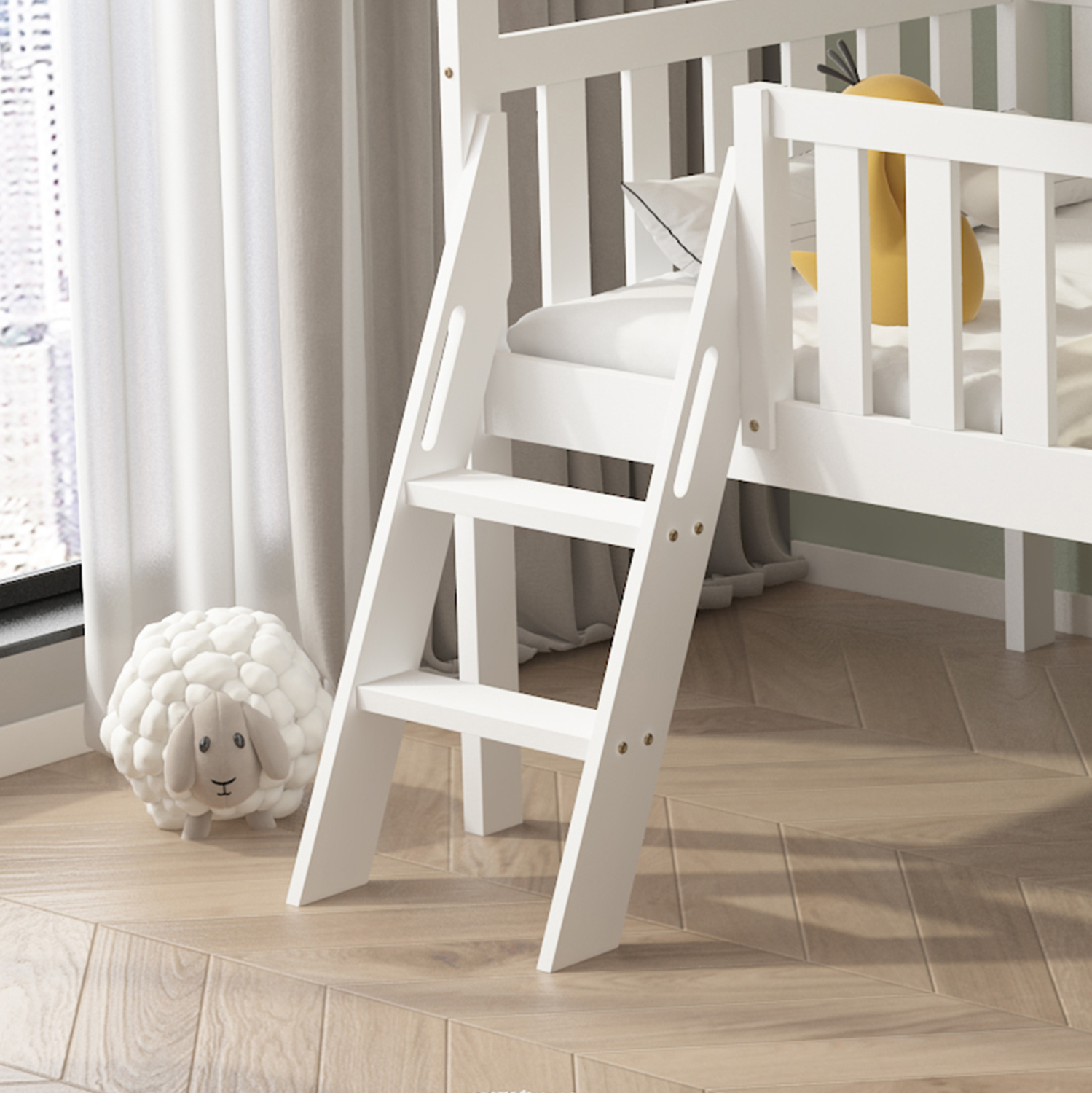 ΚΡΕΒΑΤΙ ΠΑΙΔΙΚΟ ΤΣΟΥΛΗΘΡΑ PHYLLIS HM21310.01 ΠΕΥΚΟ ΣΕ ΛΕΥΚΟ--ΜΕ ΣΤΡΩΜΑ 90x190εκ 6