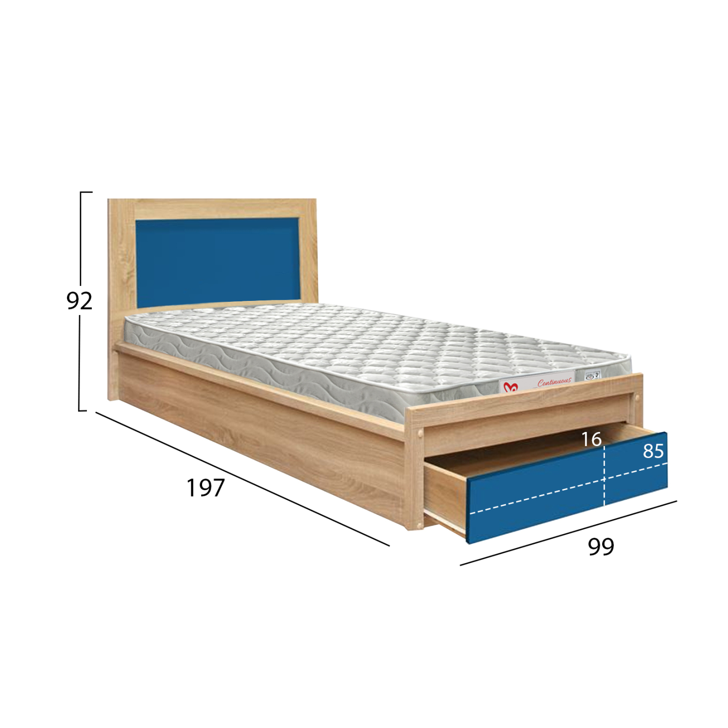 ΚΡΕΒΑΤΙ ΠΑΙΔΙΚΟ ΜΕ ΣΥΡΤΑΡΙ PLAYROOM HM21326 ΜΕΛΑΜΙΝΗ ΣΕ SONAMA/ΣΙΕΛ--ΜΕ ΣΤΡΩΜΑ 90x190εκ 2