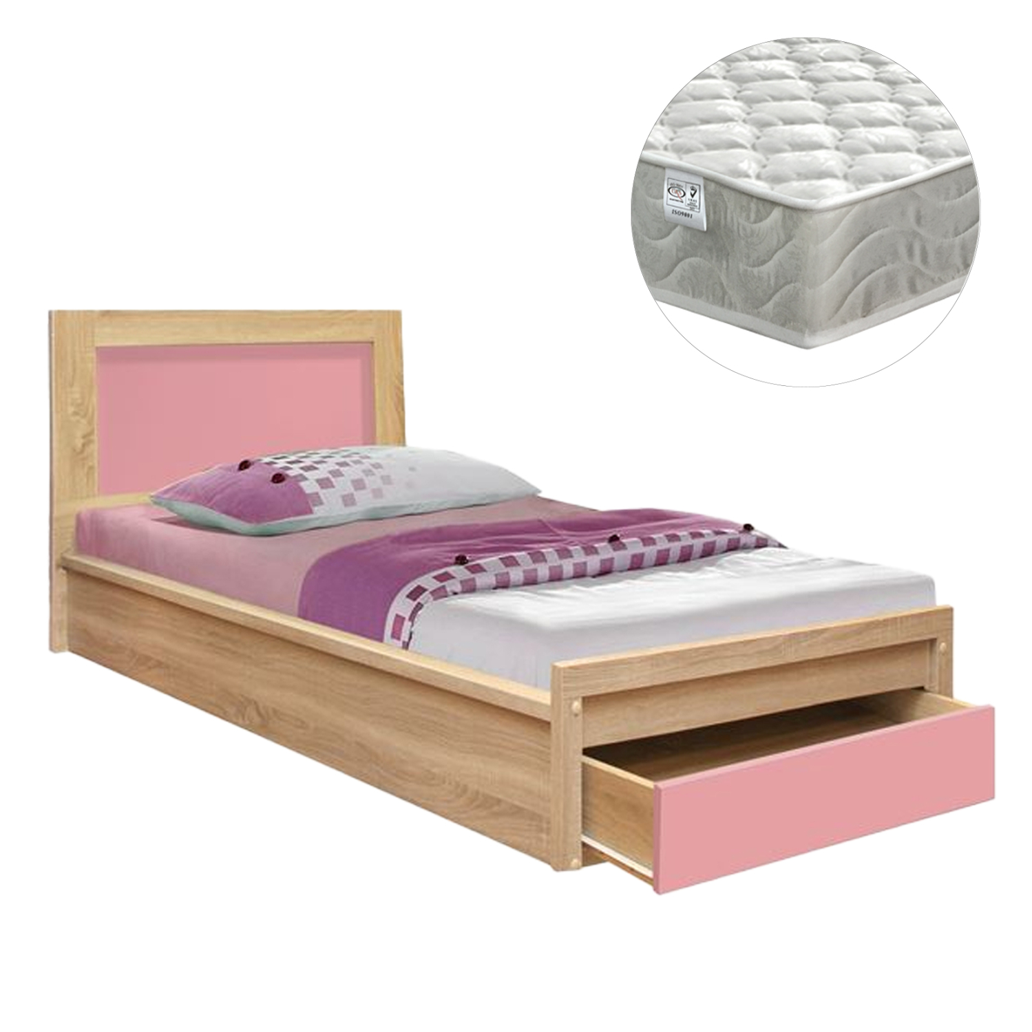 ΚΡΕΒΑΤΙ ΠΑΙΔΙΚΟ ΜΕ ΣΥΡΤΑΡΙ PLAYROOM HM21326.01 ΜΕΛΑΜΙΝΗ SONAMA/ΡΟΖ--ΜΕ ΣΤΡΩΜΑ 90x190εκ 1