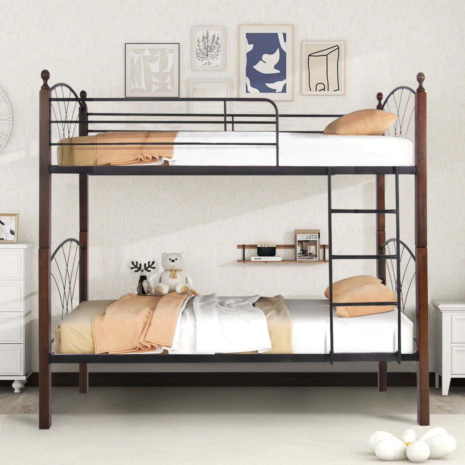 ΚΟΥΚΕΤΑ ΜΕ ΣΤΡΩΜΑΤΑ STOREY HM21334 ΜΕΤΑΛΛΟ &amp; ΞΥΛΟ RUBBERWOOD--ΓΙΑ ΣΤΡΩΜΑΤΑ 90x190εκ. 2