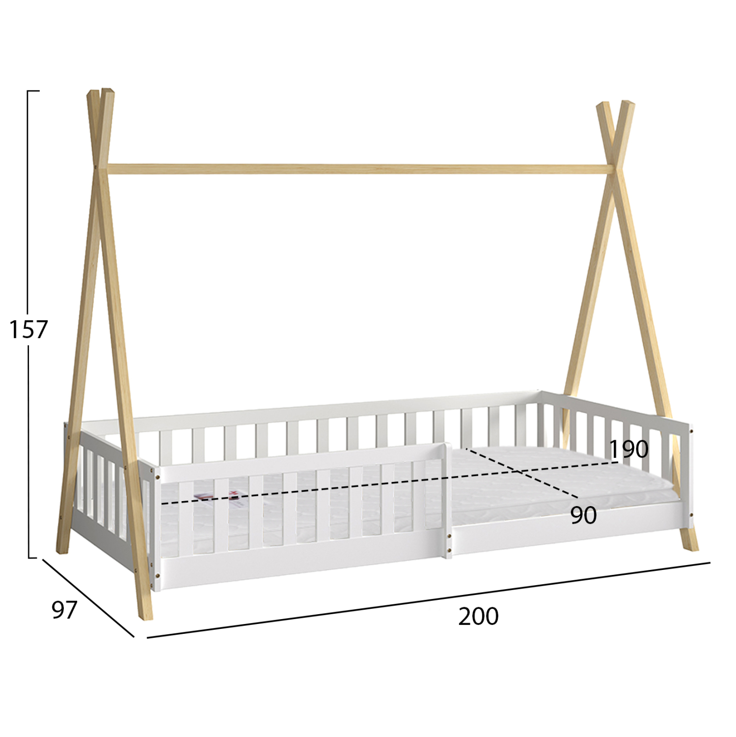 ΣΕΤ ΠΑΙΔΙΚΟΥ ΔΩΜΑΤΙΟΥ 6TMX PASCHAL HM21337 ΞΥΛΟ ΠΕΥΚΟΥ--ΜΕΛΑΜΙΝΗ-ΛΕΥΚΟ 2