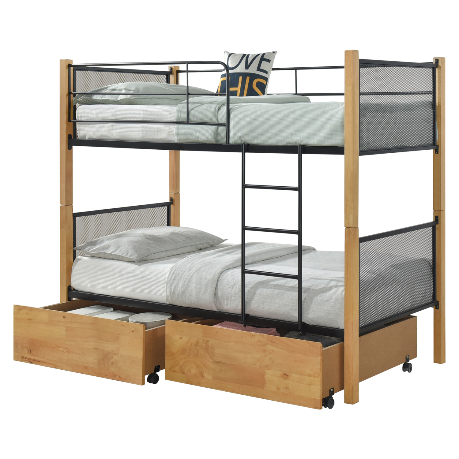 ΚΡΕΒΑΤΙ ΚΟΥΚΕΤΑ ΜΕ 2 ΕΠΙΔΑΠΕΔΙΑ ΣΥΡΤΑΡΙΑ RAYVEN HM21119.02 ΞΥΛΟ-ΜΕΤΑΛΛΟ-ΓΙΑ ΣΤΡΩΜΑΤΑ  90x190εκ 1