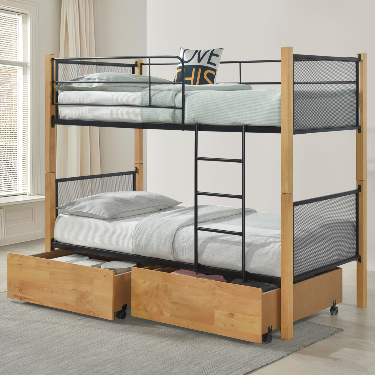 ΚΡΕΒΑΤΙ ΚΟΥΚΕΤΑ ΜΕ 2 ΕΠΙΔΑΠΕΔΙΑ ΣΥΡΤΑΡΙΑ RAYVEN HM21119.02 ΞΥΛΟ-ΜΕΤΑΛΛΟ-ΓΙΑ ΣΤΡΩΜΑΤΑ  90x190εκ 2